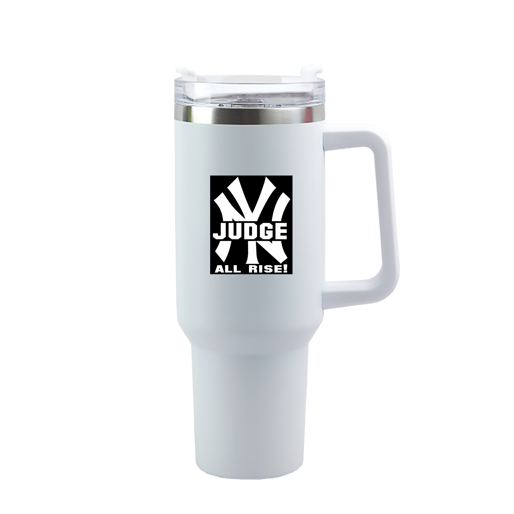 Aaron Judge 99 All Rise 40oz Handle Car Tumbler – Durable Stainless Steel Travel Mug With UV Print – Double Wall Insulated, Fits Most Car Cup Holders