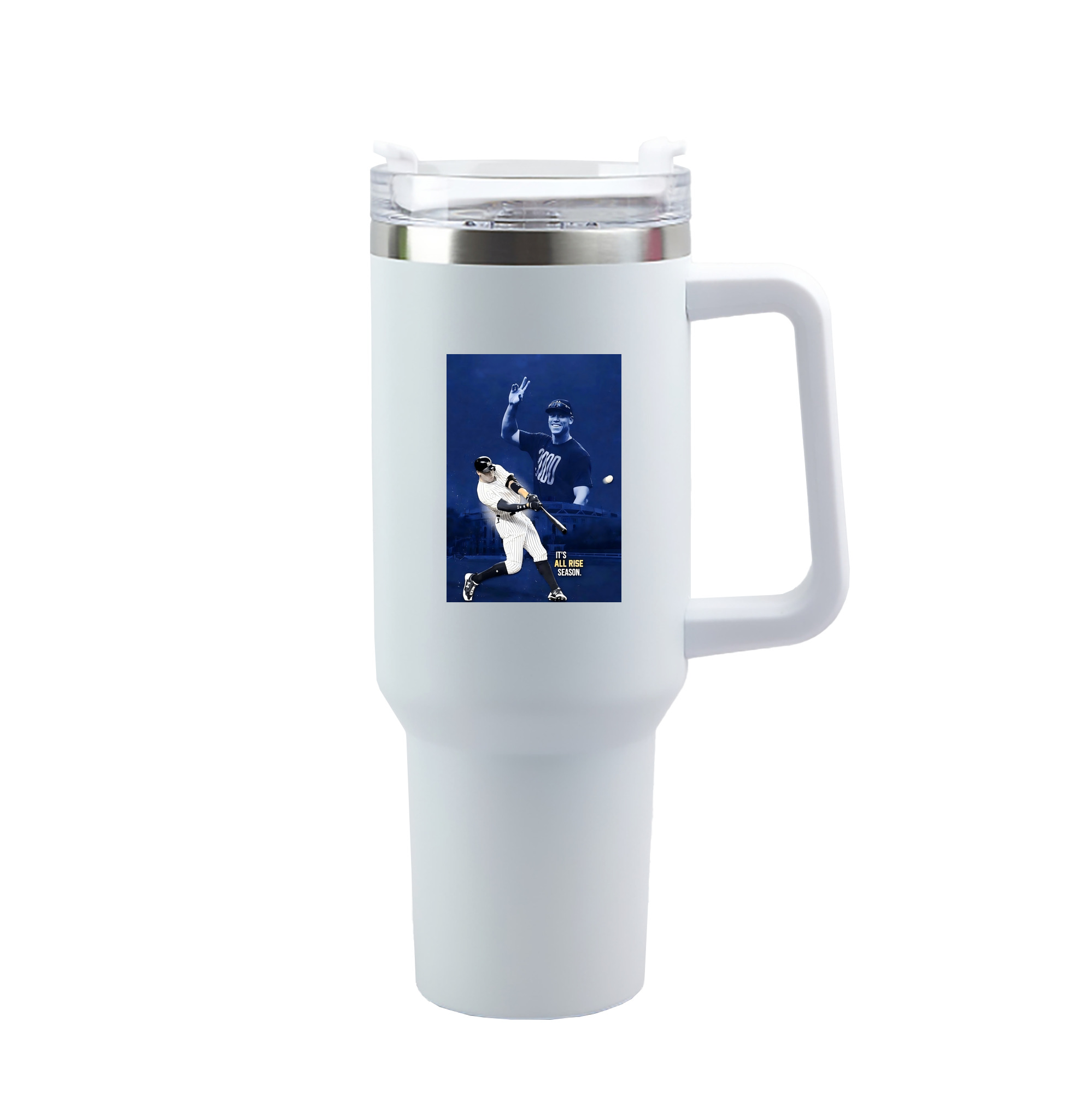 Aaron Judge It‘s All Rise Season 40oz Handle Car Tumbler – Durable Stainless Steel Travel Mug With UV Print – Double Wall Insulated, Fits Most Car Cup Holders