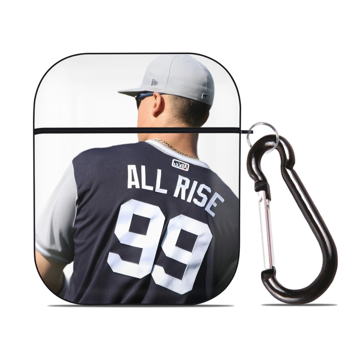Aaron Judge 99 All Rise AirPods 2 Case Hard Shell Black, Flexible PC Material, Precise Cutouts, Full Protection, Anti-Fingerprint, Washable, Includes Keychain – Durable & Slim Design