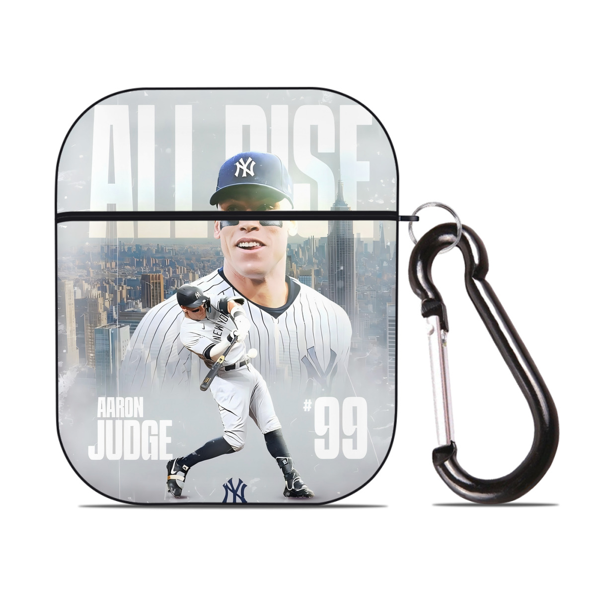 Aaron Judge 99 All Rise AirPods 2 Case Hard Shell Black, Flexible PC Material, Precise Cutouts, Full Protection, Anti-Fingerprint, Washable, Includes Keychain – Durable & Slim Design