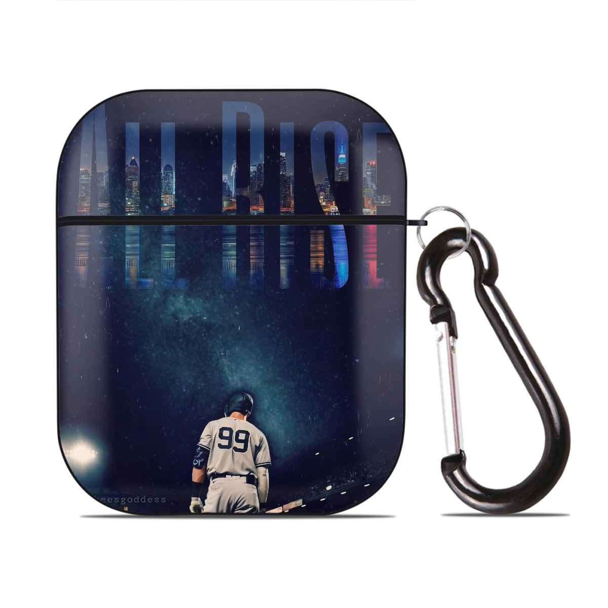 Aaron Judge 99 All Rise AirPods 2 Case Hard Shell Black, Flexible PC Material, Precise Cutouts, Full Protection, Anti-Fingerprint, Washable, Includes Keychain – Durable & Slim Design