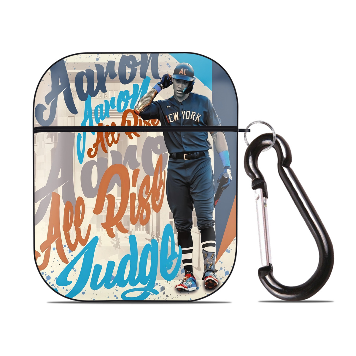 Aaron Judge 99 All Rise AirPods 2 Case Hard Shell Black, Flexible PC Material, Precise Cutouts, Full Protection, Anti-Fingerprint, Washable, Includes Keychain – Durable & Slim Design