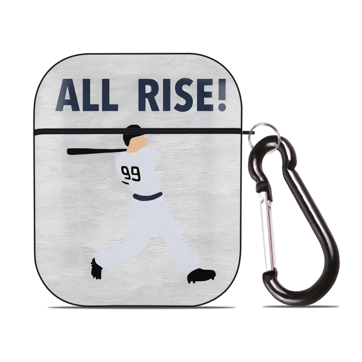 Aaron Judge 99 All Rise AirPods 2 Case Hard Shell Black, Flexible PC Material, Precise Cutouts, Full Protection, Anti-Fingerprint, Washable, Includes Keychain – Durable & Slim Design