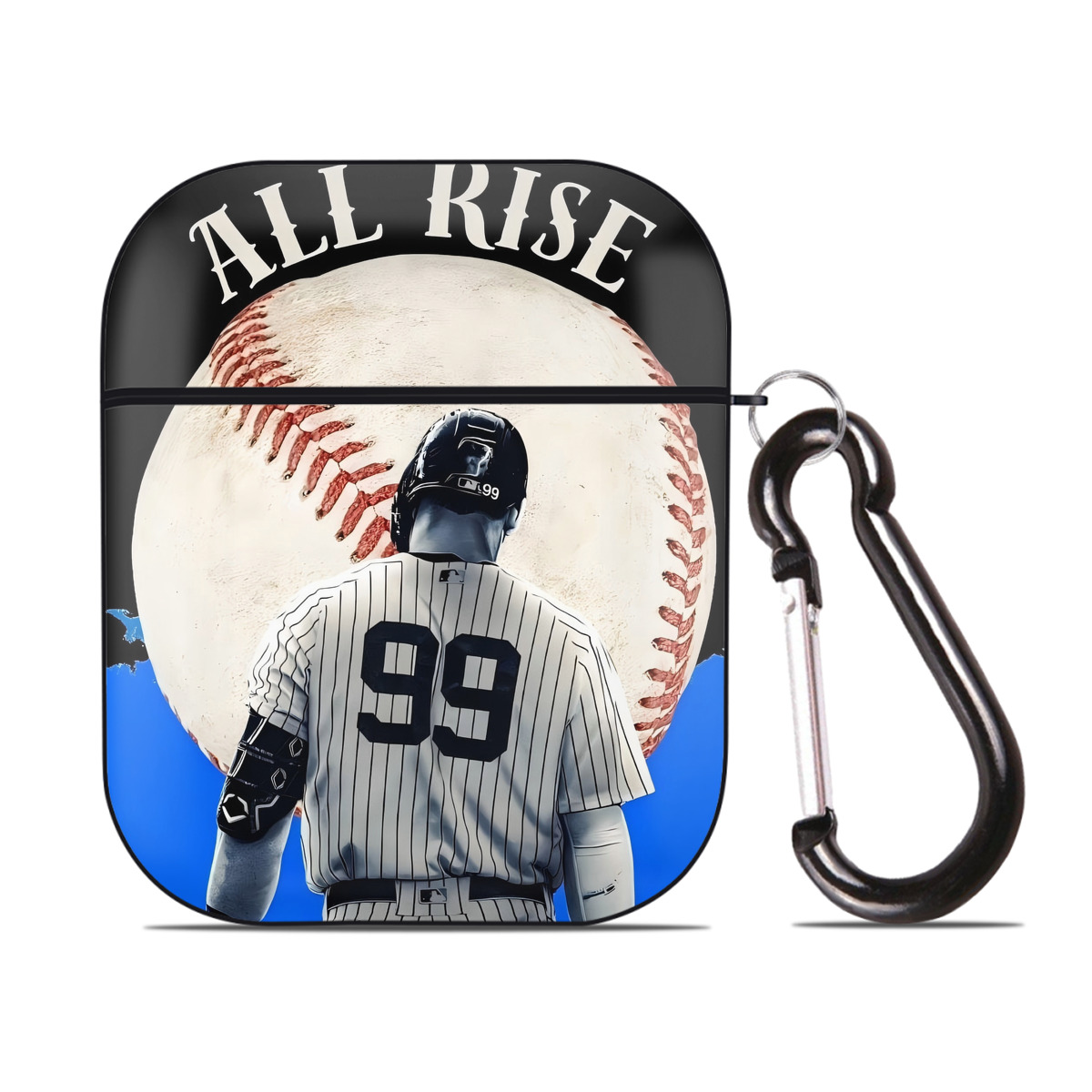 Aaron Judge 99 All Rise AirPods 2 Case Hard Shell Black, Flexible PC Material, Precise Cutouts, Full Protection, Anti-Fingerprint, Washable, Includes Keychain – Durable & Slim Design