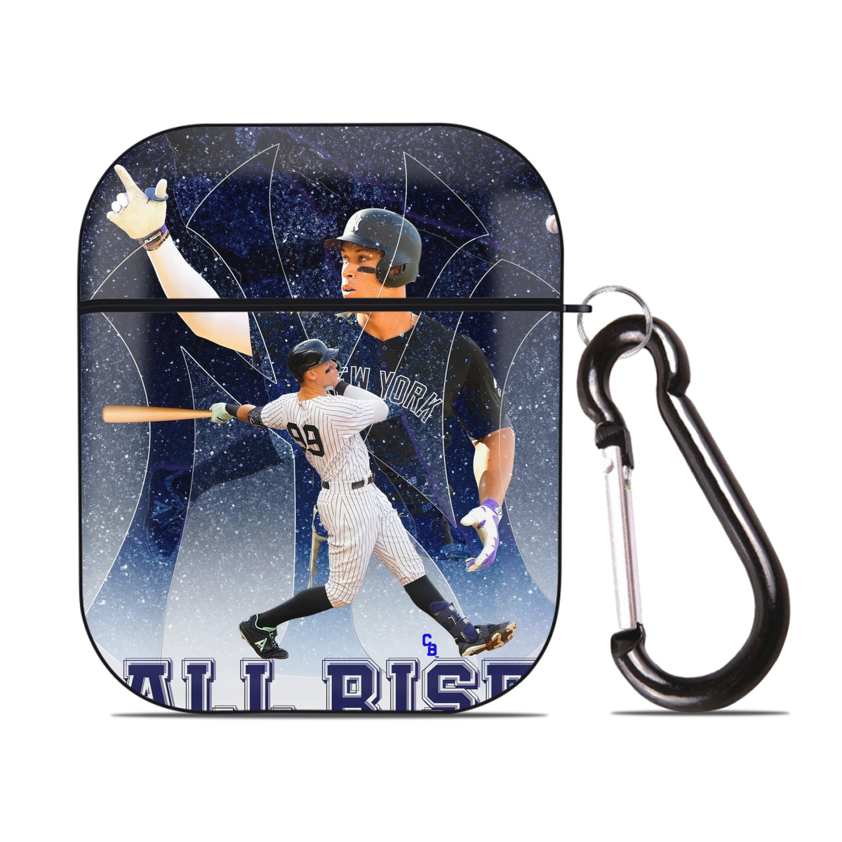 Aaron Judge 99 All Rise AirPods 2 Case Hard Shell Black, Flexible PC Material, Precise Cutouts, Full Protection, Anti-Fingerprint, Washable, Includes Keychain – Durable & Slim Design