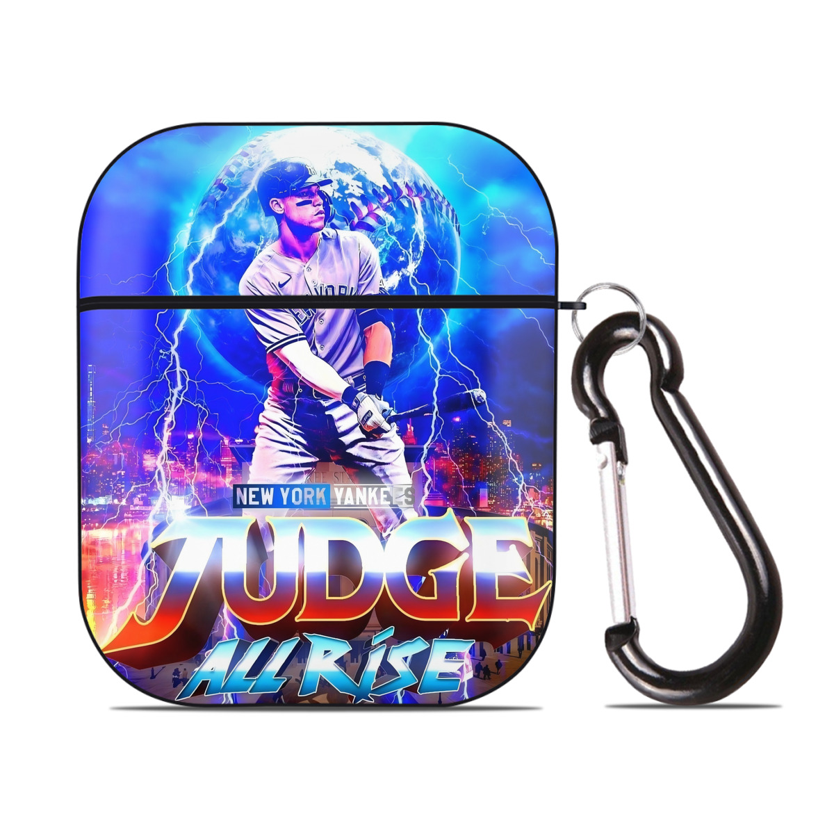 Aaron Judge 99 All Rise AirPods 2 Case Hard Shell Black, Flexible PC Material, Precise Cutouts, Full Protection, Anti-Fingerprint, Washable, Includes Keychain – Durable & Slim Design