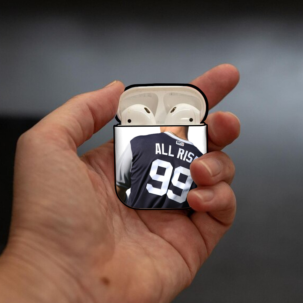 Aaron Judge 99 All Rise AirPods 2 Case Hard Shell Black, Flexible PC Material, Precise Cutouts, Full Protection, Anti-Fingerprint, Washable, Includes Keychain – Durable & Slim Design