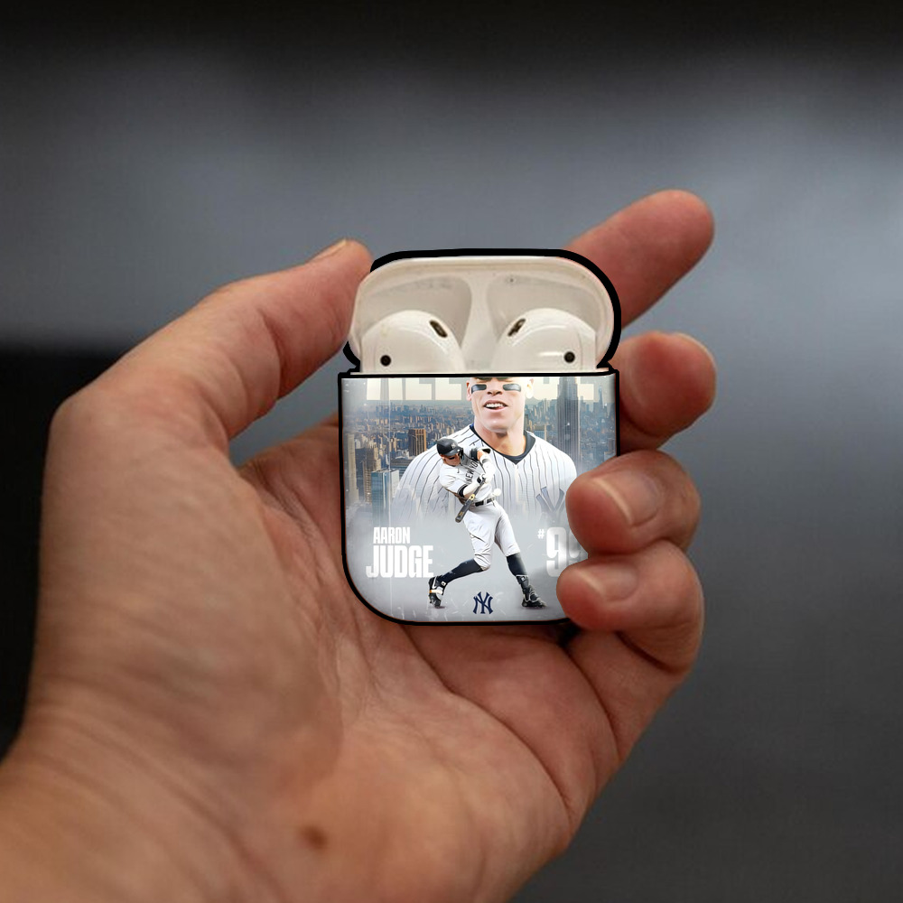 Aaron Judge 99 All Rise AirPods 2 Case Hard Shell Black, Flexible PC Material, Precise Cutouts, Full Protection, Anti-Fingerprint, Washable, Includes Keychain – Durable & Slim Design