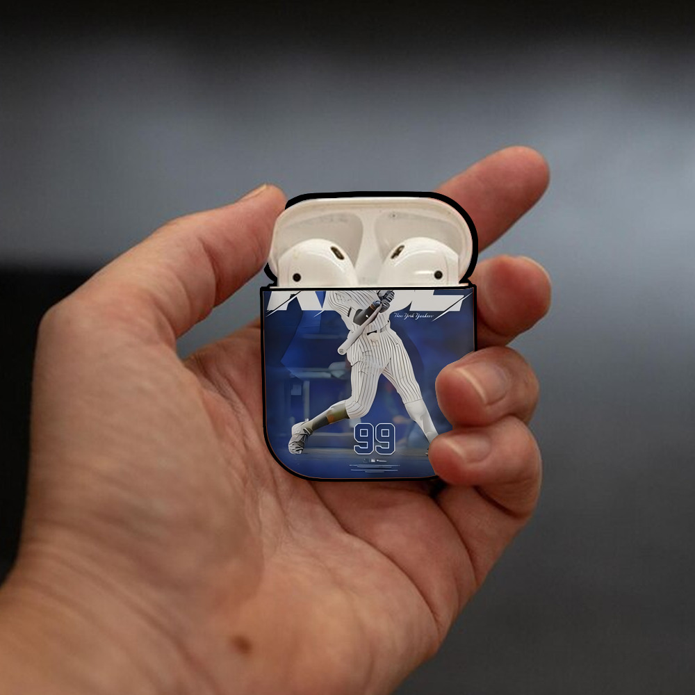 Aaron Judge 99 All Rise AirPods 2 Case Hard Shell Black, Flexible PC Material, Precise Cutouts, Full Protection, Anti-Fingerprint, Washable, Includes Keychain – Durable & Slim Design