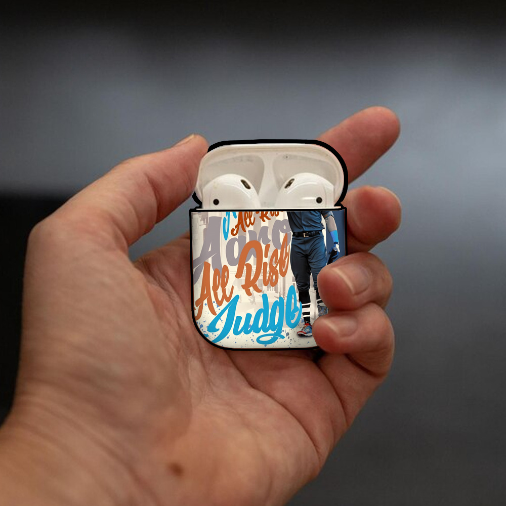 Aaron Judge 99 All Rise AirPods 2 Case Hard Shell Black, Flexible PC Material, Precise Cutouts, Full Protection, Anti-Fingerprint, Washable, Includes Keychain – Durable & Slim Design