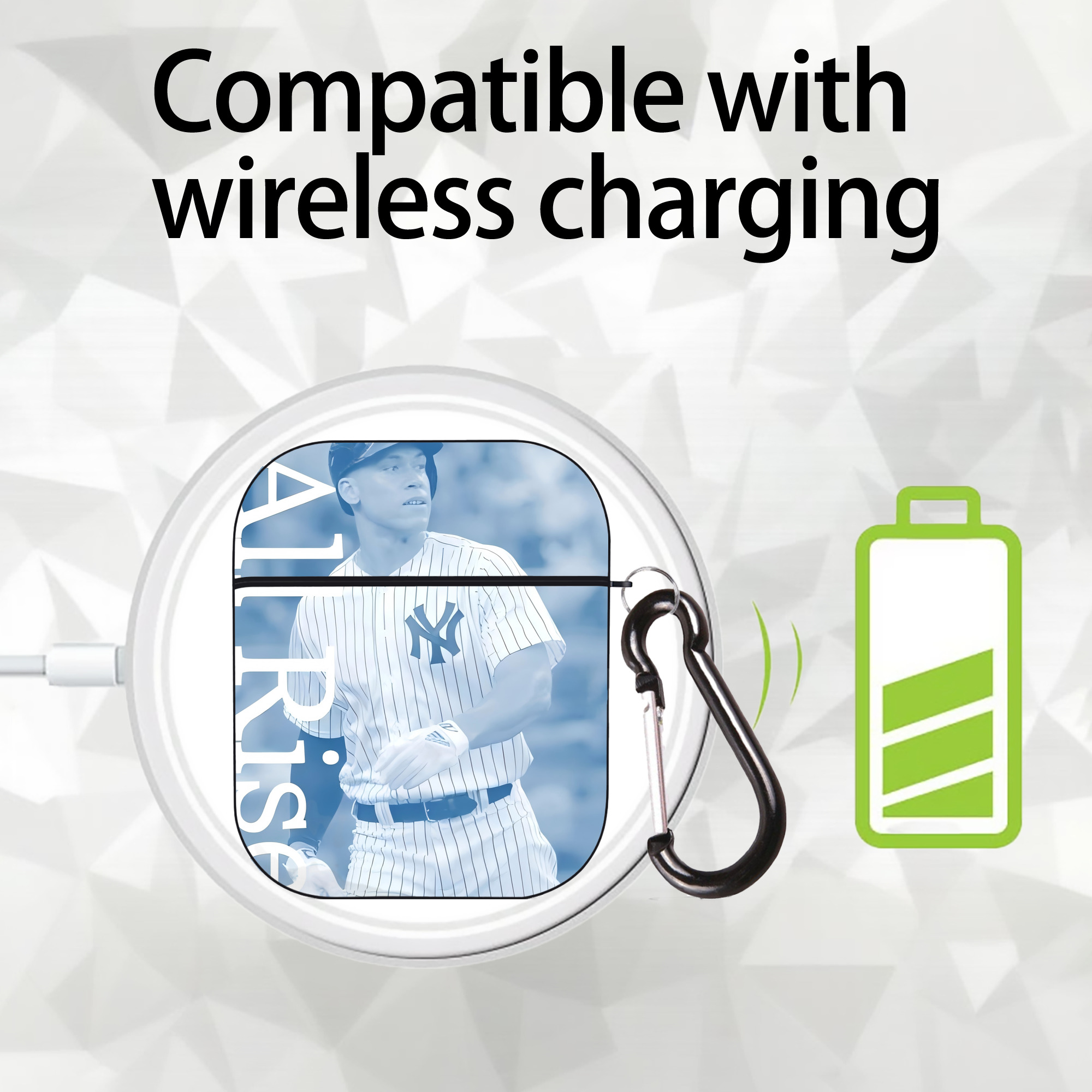 Aaron Judge 99 All Rise AirPods 2 Case Hard Shell Black, Flexible PC Material, Precise Cutouts, Full Protection, Anti-Fingerprint, Washable, Includes Keychain – Durable & Slim Design