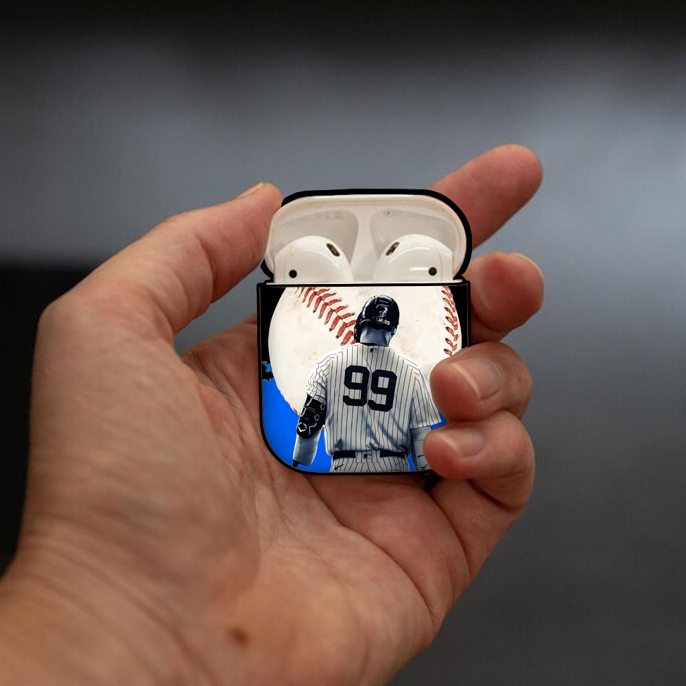 Aaron Judge 99 All Rise AirPods 2 Case Hard Shell Black, Flexible PC Material, Precise Cutouts, Full Protection, Anti-Fingerprint, Washable, Includes Keychain – Durable & Slim Design