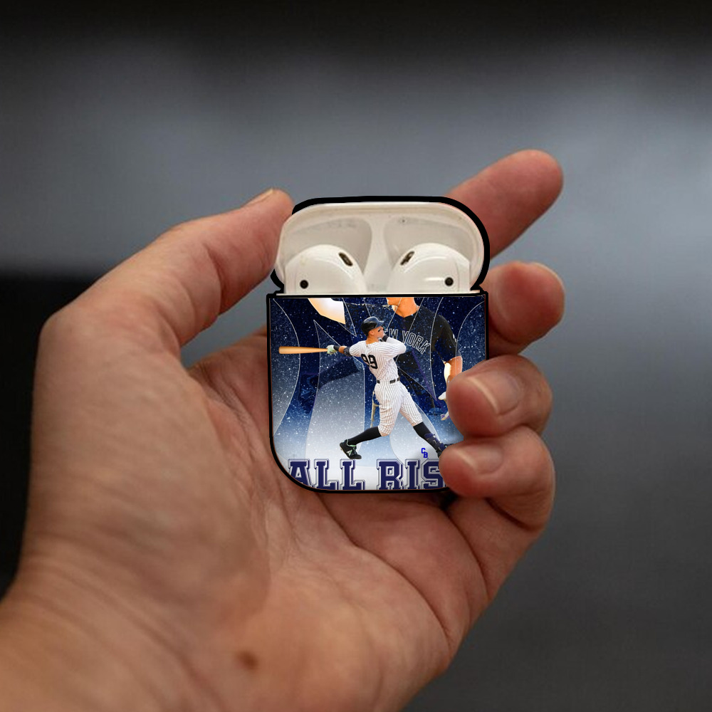 Aaron Judge 99 All Rise AirPods 2 Case Hard Shell Black, Flexible PC Material, Precise Cutouts, Full Protection, Anti-Fingerprint, Washable, Includes Keychain – Durable & Slim Design