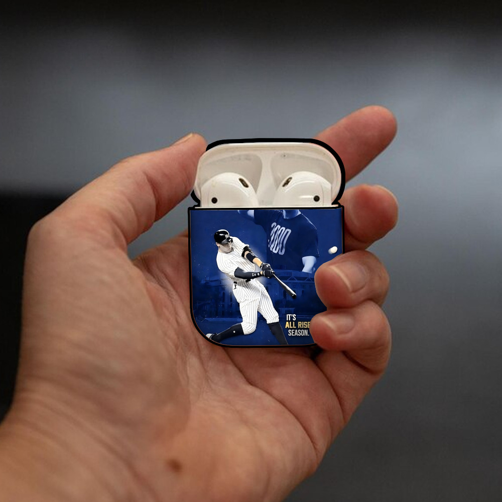 Aaron Judge It‘s All Rise Season AirPods 2 Case Hard Shell Black, Flexible PC Material, Precise Cutouts, Full Protection, Anti-Fingerprint, Washable, Includes Keychain – Durable & Slim Design