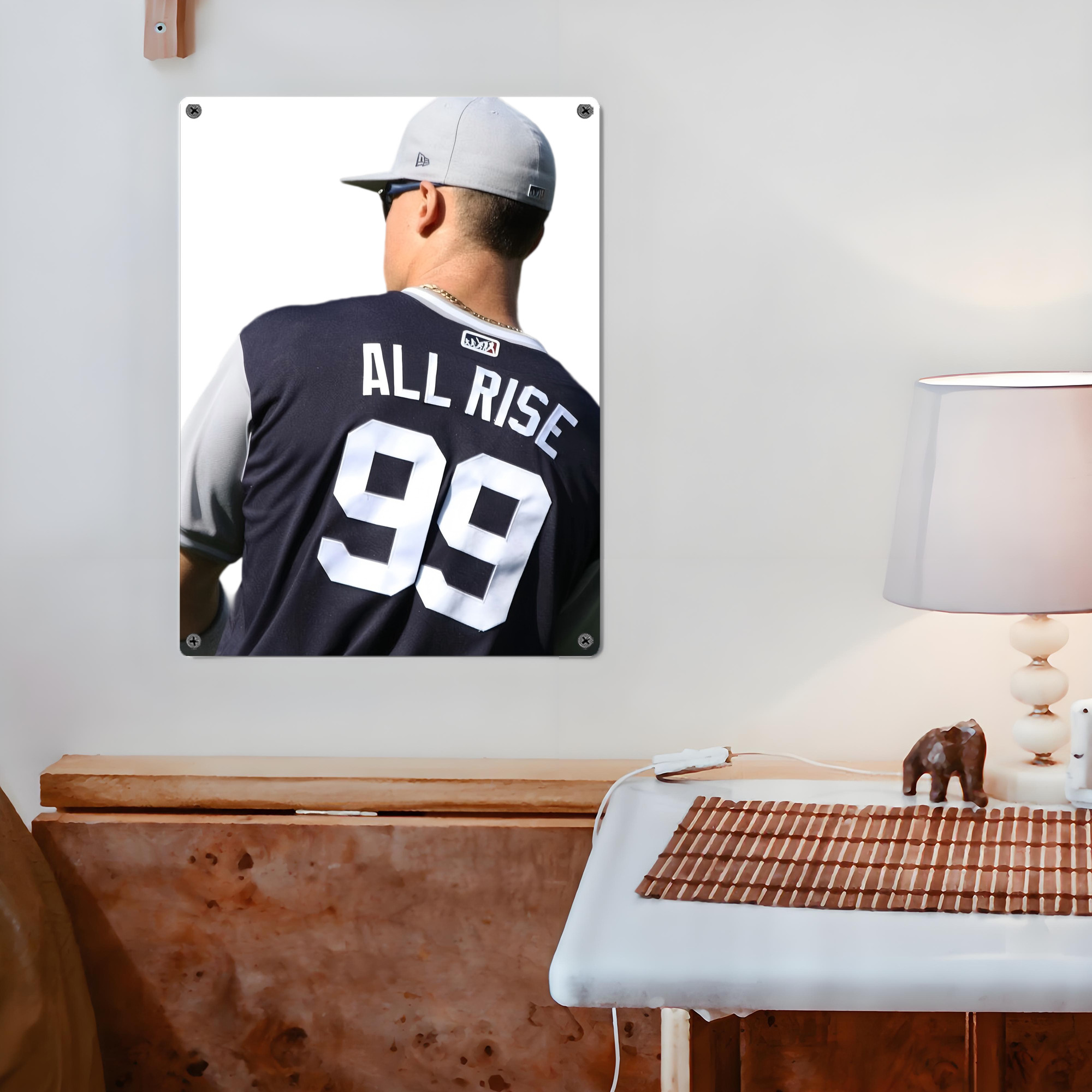 Aaron Judge 99 All Rise Vintage Metal Tin Sign 12x16inch – Retro Wall Art Decor For Home, Bar, Kitchen, Bedroom, Office – Durable Iron Sheet Poster, Easy To Hang, Full-Color Printing