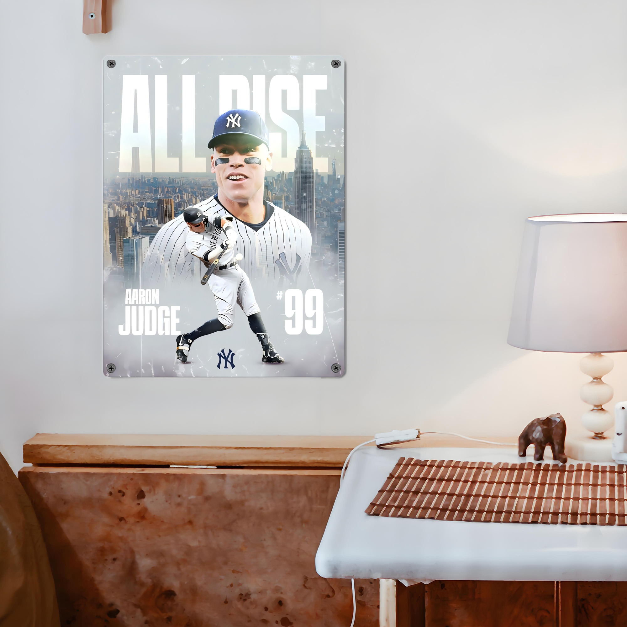 Aaron Judge 99 All Rise Vintage Metal Tin Sign 12x16inch – Retro Wall Art Decor For Home, Bar, Kitchen, Bedroom, Office – Durable Iron Sheet Poster, Easy To Hang, Full-Color Printing