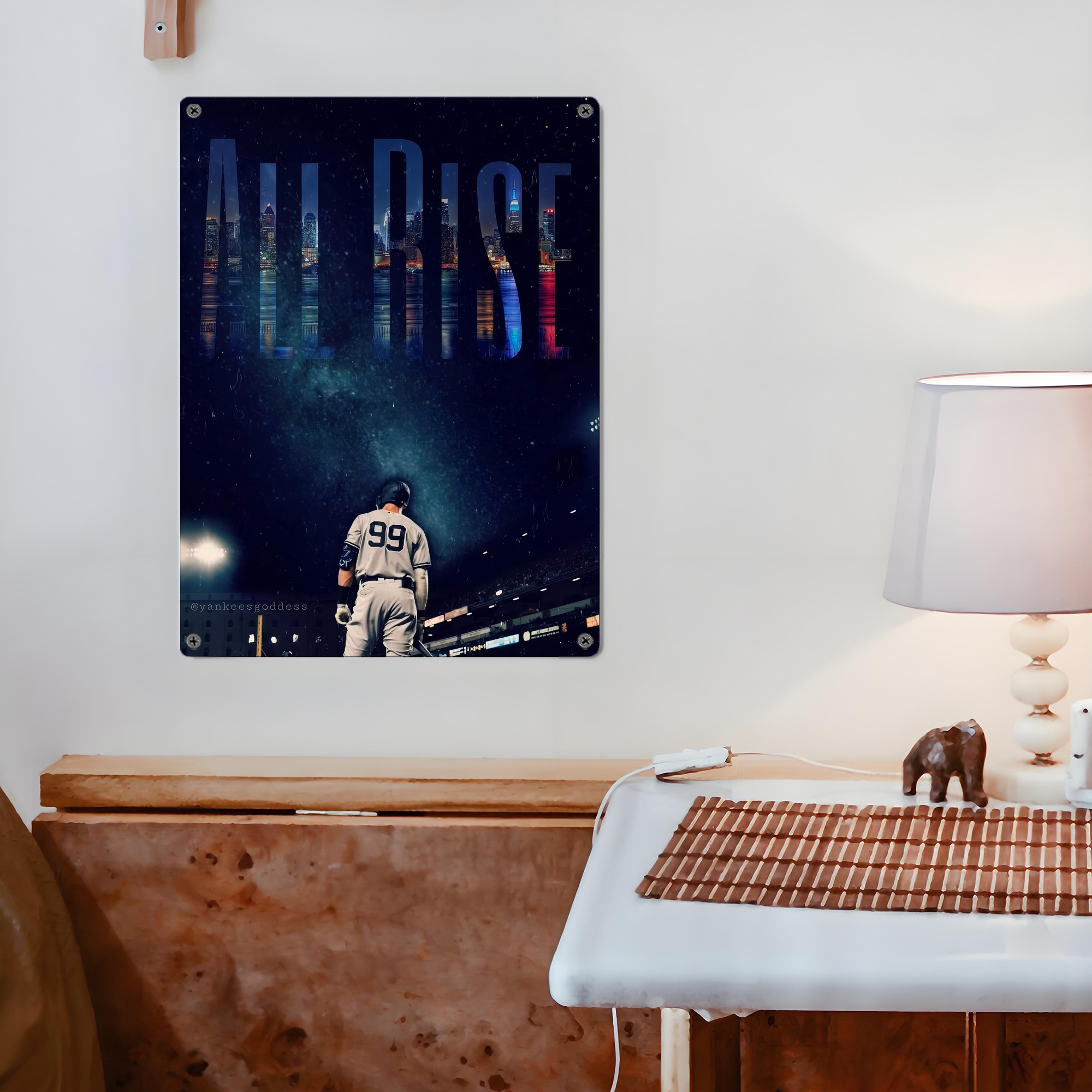 Aaron Judge 99 All Rise Vintage Metal Tin Sign 12x16inch – Retro Wall Art Decor For Home, Bar, Kitchen, Bedroom, Office – Durable Iron Sheet Poster, Easy To Hang, Full-Color Printing