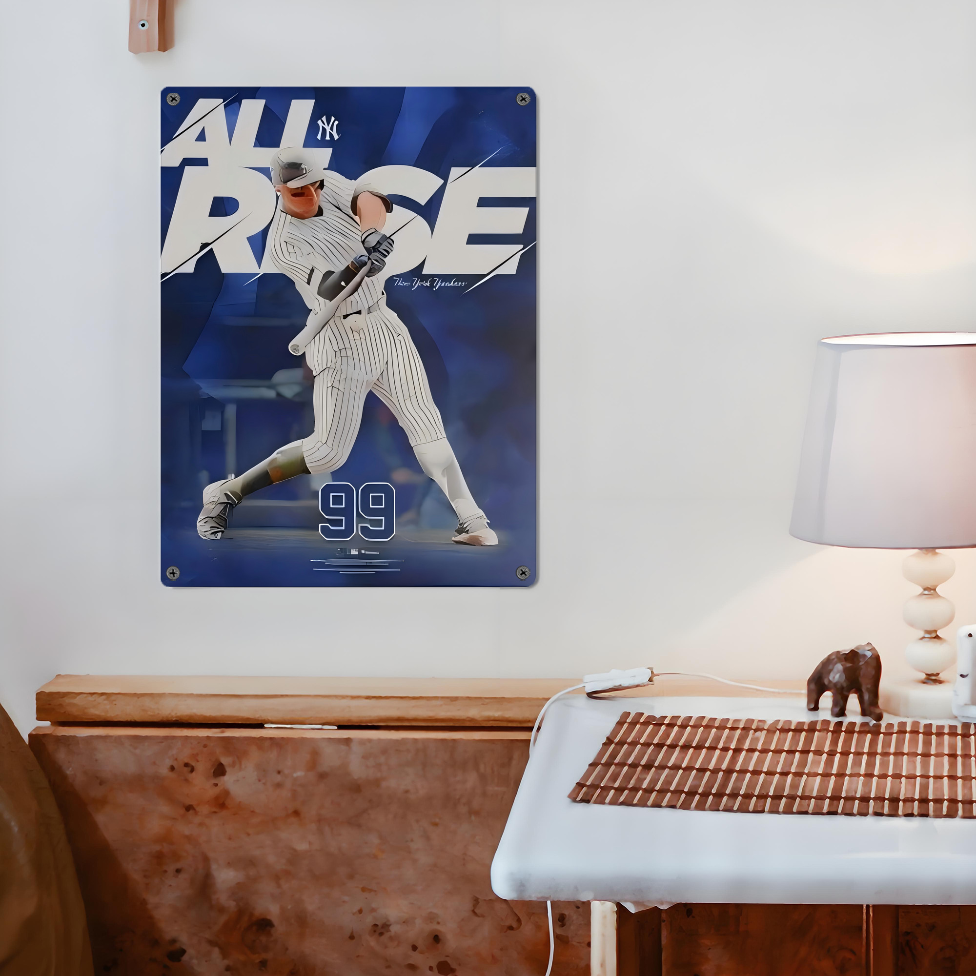 Aaron Judge 99 All Rise Vintage Metal Tin Sign 12x16inch – Retro Wall Art Decor For Home, Bar, Kitchen, Bedroom, Office – Durable Iron Sheet Poster, Easy To Hang, Full-Color Printing