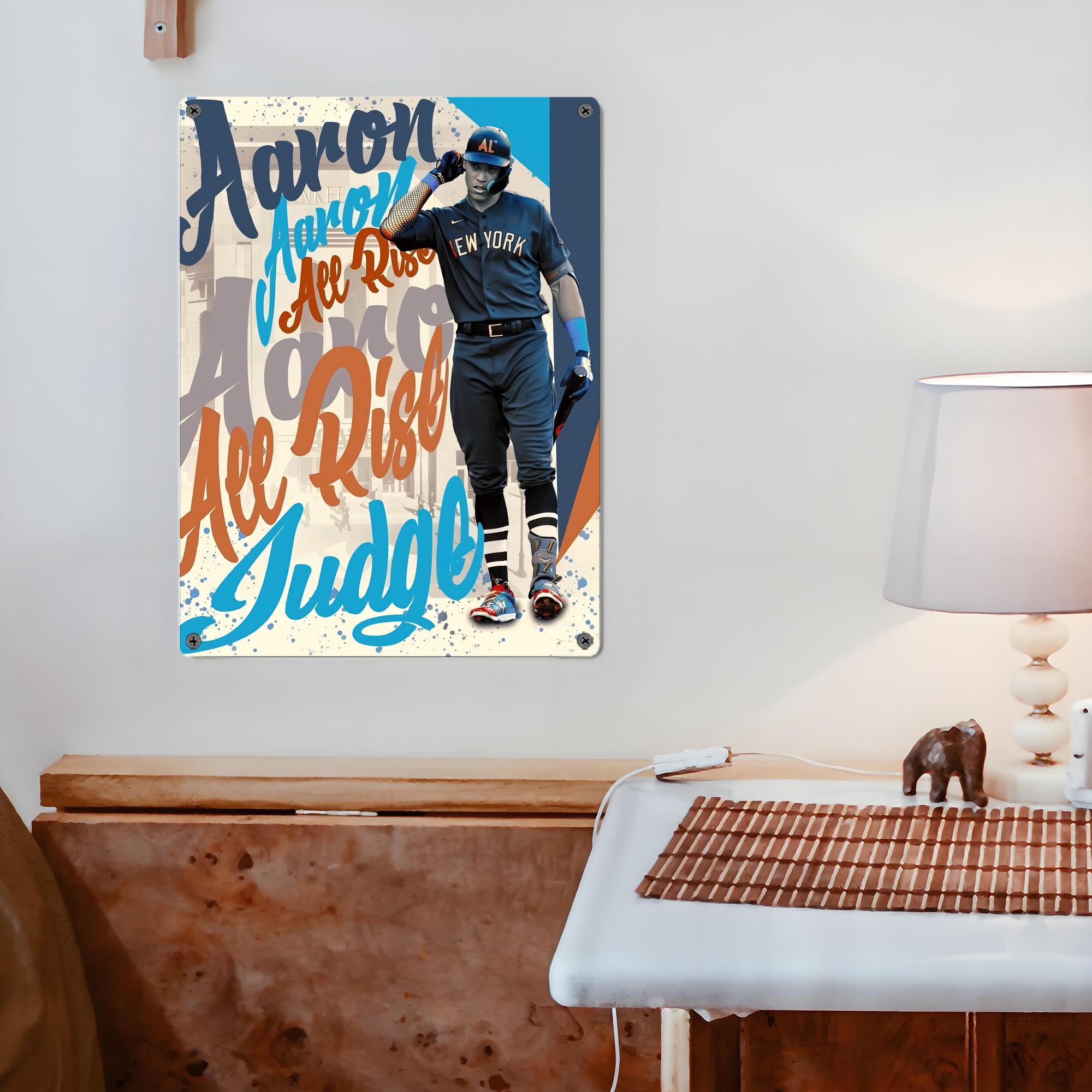 Aaron Judge 99 All Rise Vintage Metal Tin Sign 12x16inch – Retro Wall Art Decor For Home, Bar, Kitchen, Bedroom, Office – Durable Iron Sheet Poster, Easy To Hang, Full-Color Printing