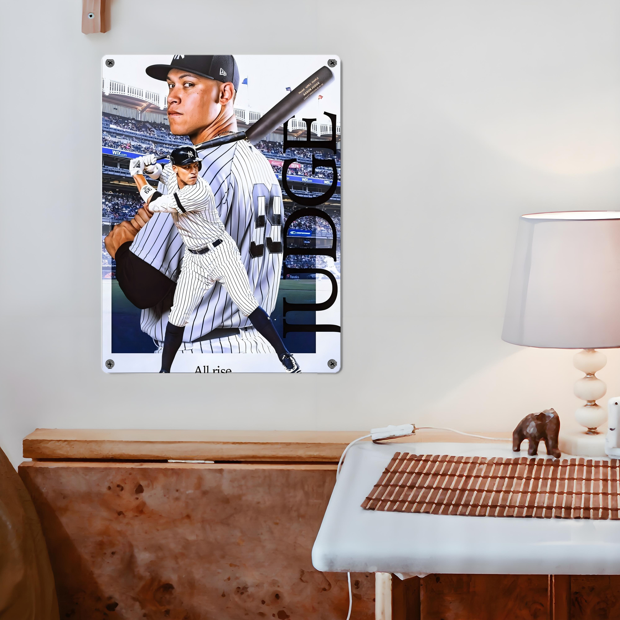 Aaron Judge 99 All Rise Vintage Metal Tin Sign 12x16inch – Retro Wall Art Decor For Home, Bar, Kitchen, Bedroom, Office – Durable Iron Sheet Poster, Easy To Hang, Full-Color Printing