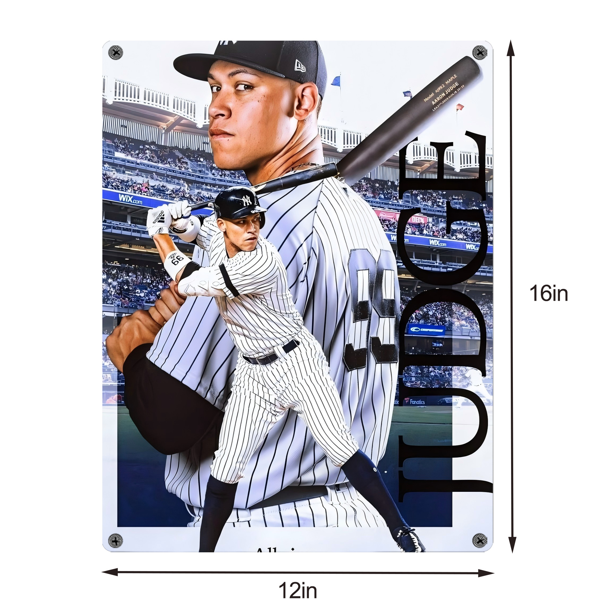 Aaron Judge 99 All Rise Vintage Metal Tin Sign 12x16inch – Retro Wall Art Decor For Home, Bar, Kitchen, Bedroom, Office – Durable Iron Sheet Poster, Easy To Hang, Full-Color Printing