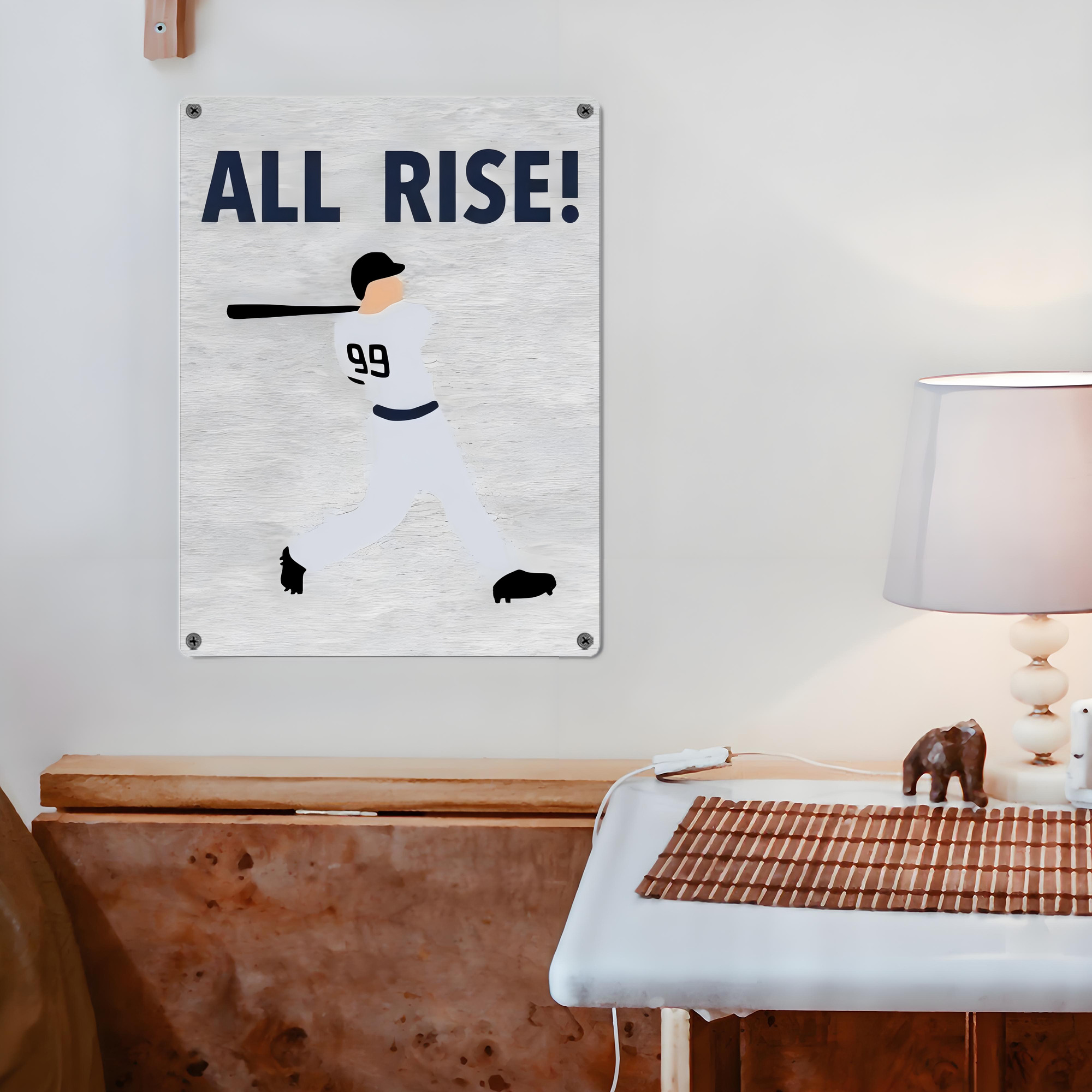 Aaron Judge 99 All Rise Vintage Metal Tin Sign 12x16inch – Retro Wall Art Decor For Home, Bar, Kitchen, Bedroom, Office – Durable Iron Sheet Poster, Easy To Hang, Full-Color Printing