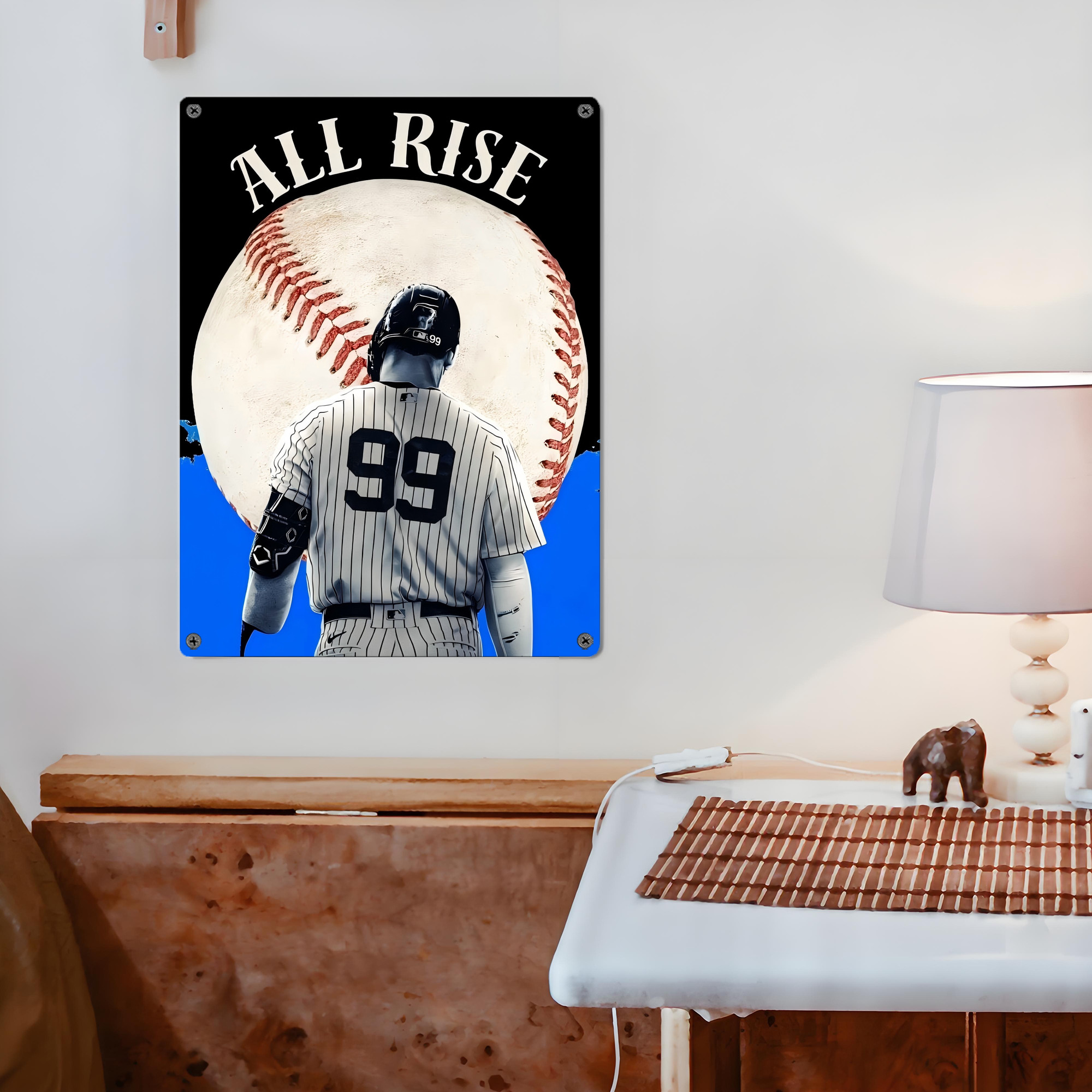 Aaron Judge 99 All Rise Vintage Metal Tin Sign 12x16inch – Retro Wall Art Decor For Home, Bar, Kitchen, Bedroom, Office – Durable Iron Sheet Poster, Easy To Hang, Full-Color Printing