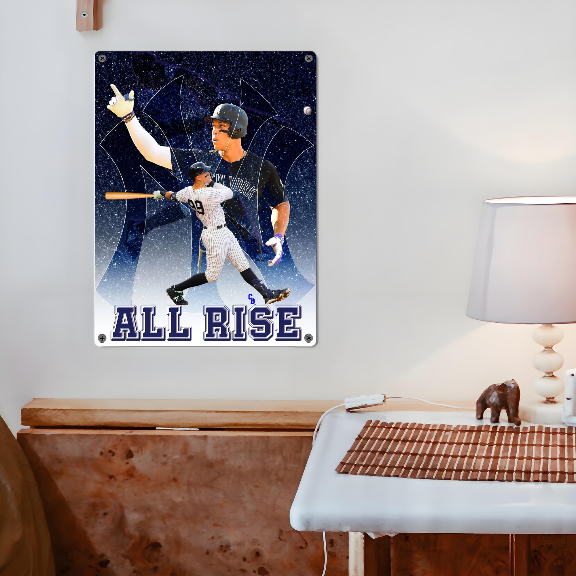 Aaron Judge 99 All Rise Vintage Metal Tin Sign 12x16inch – Retro Wall Art Decor For Home, Bar, Kitchen, Bedroom, Office – Durable Iron Sheet Poster, Easy To Hang, Full-Color Printing