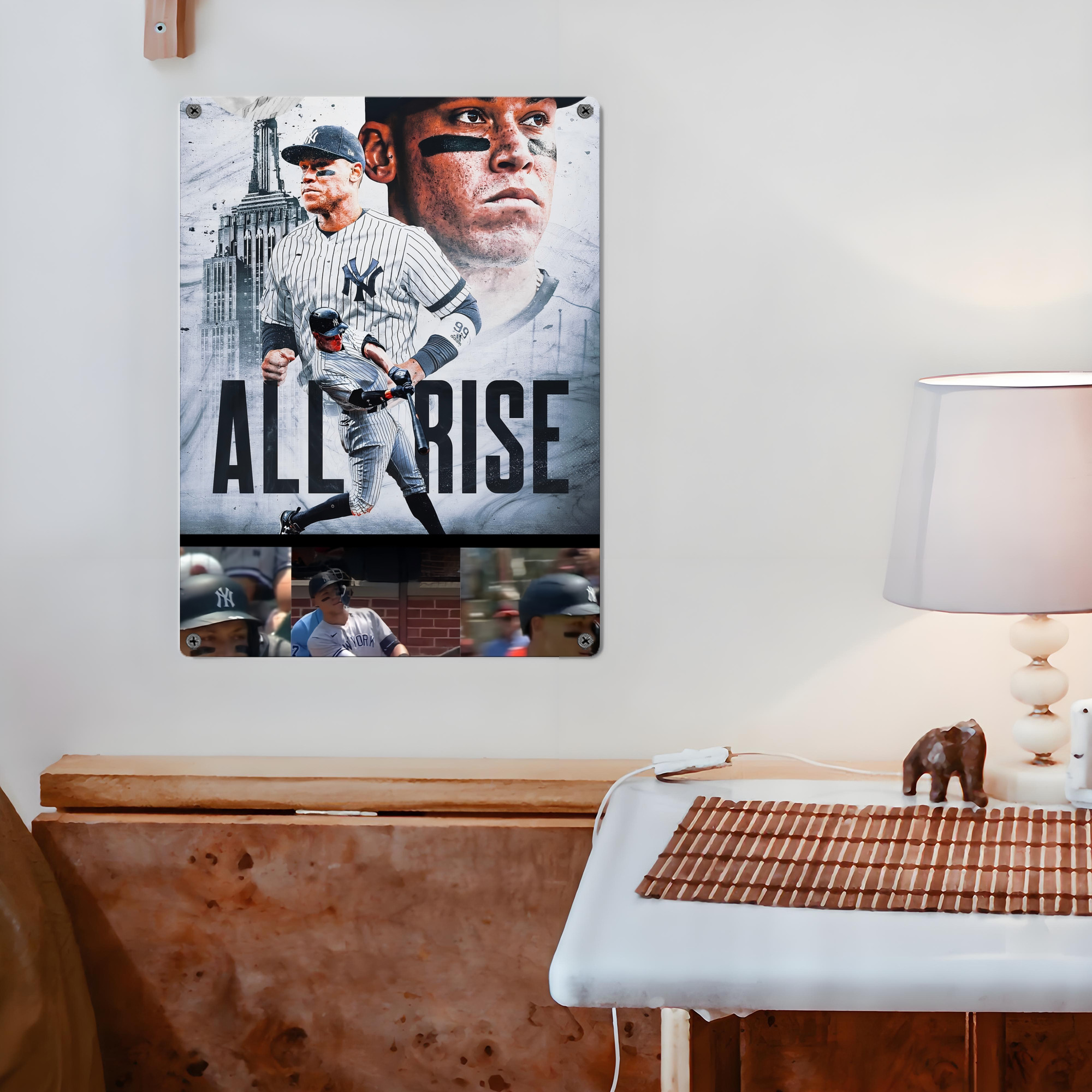 Aaron Judge 99 All Rise Vintage Metal Tin Sign 12x16inch – Retro Wall Art Decor For Home, Bar, Kitchen, Bedroom, Office – Durable Iron Sheet Poster, Easy To Hang, Full-Color Printing