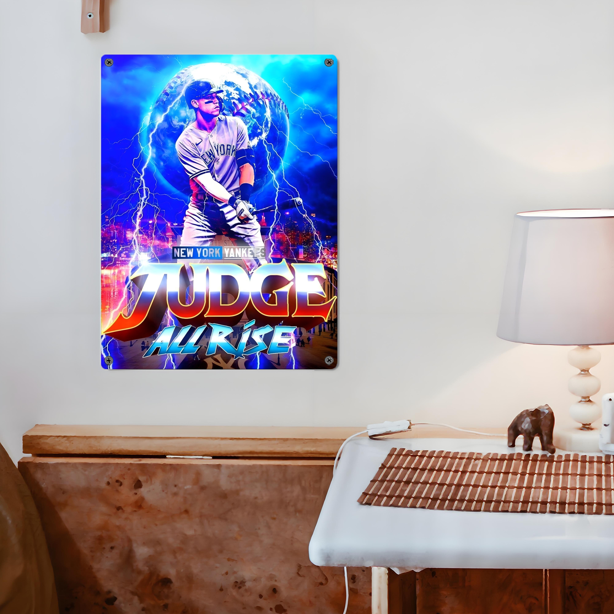 Aaron Judge 99 All Rise Vintage Metal Tin Sign 12x16inch – Retro Wall Art Decor For Home, Bar, Kitchen, Bedroom, Office – Durable Iron Sheet Poster, Easy To Hang, Full-Color Printing