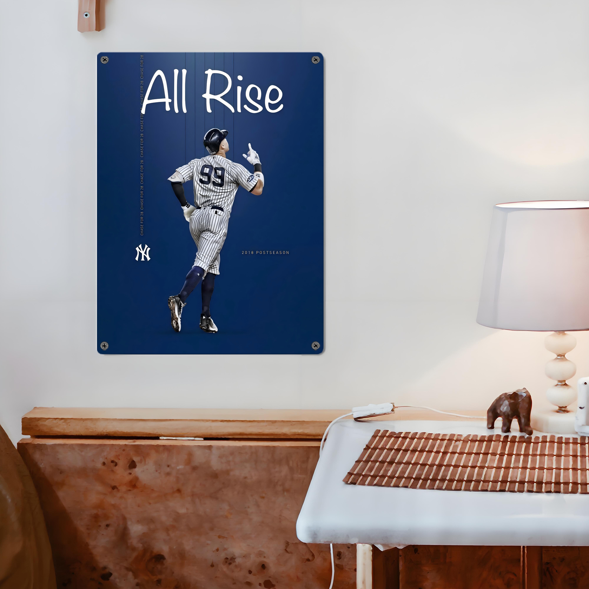 Aaron Judge 99 All Rise Vintage Metal Tin Sign 12x16inch – Retro Wall Art Decor For Home, Bar, Kitchen, Bedroom, Office – Durable Iron Sheet Poster, Easy To Hang, Full-Color Printing