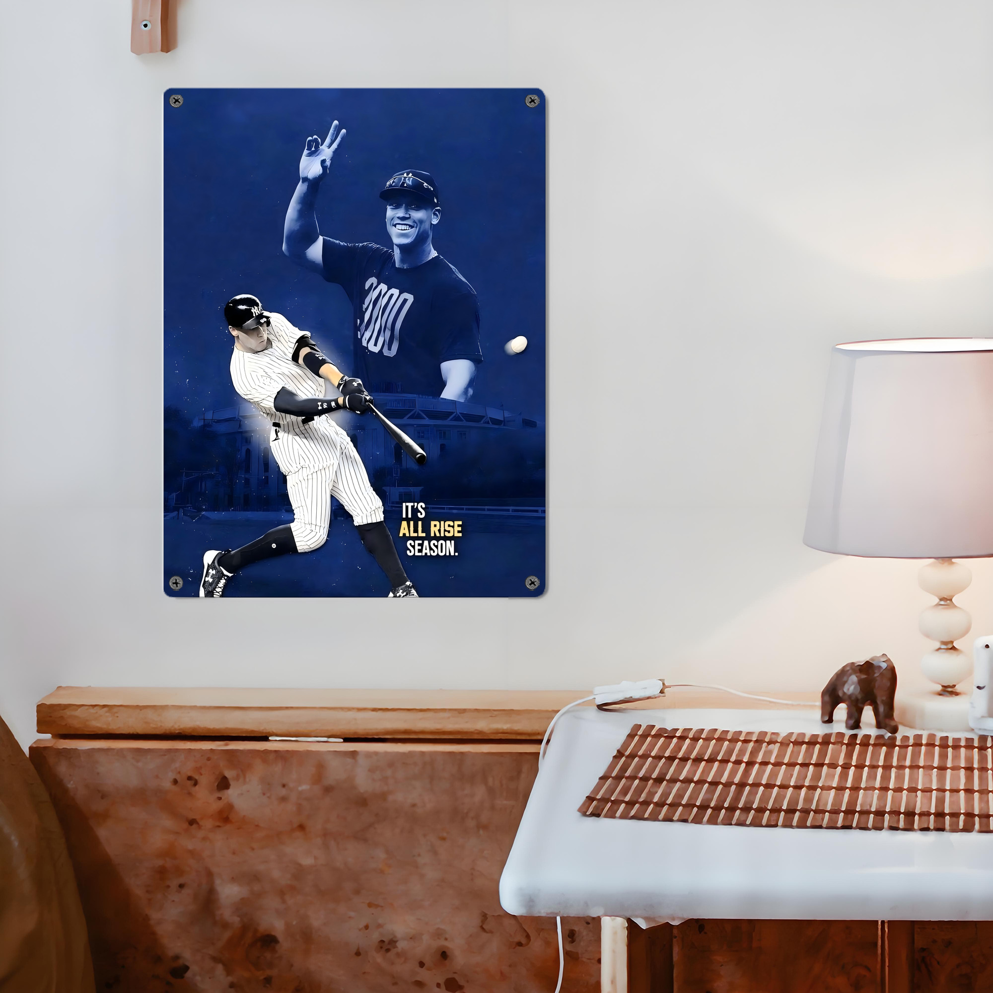 Aaron Judge It‘s All Rise Season Vintage Metal Tin Sign 12x16inch – Retro Wall Art Decor For Home, Bar, Kitchen, Bedroom, Office – Durable Iron Sheet Poster, Easy To Hang, Full-Color Printing