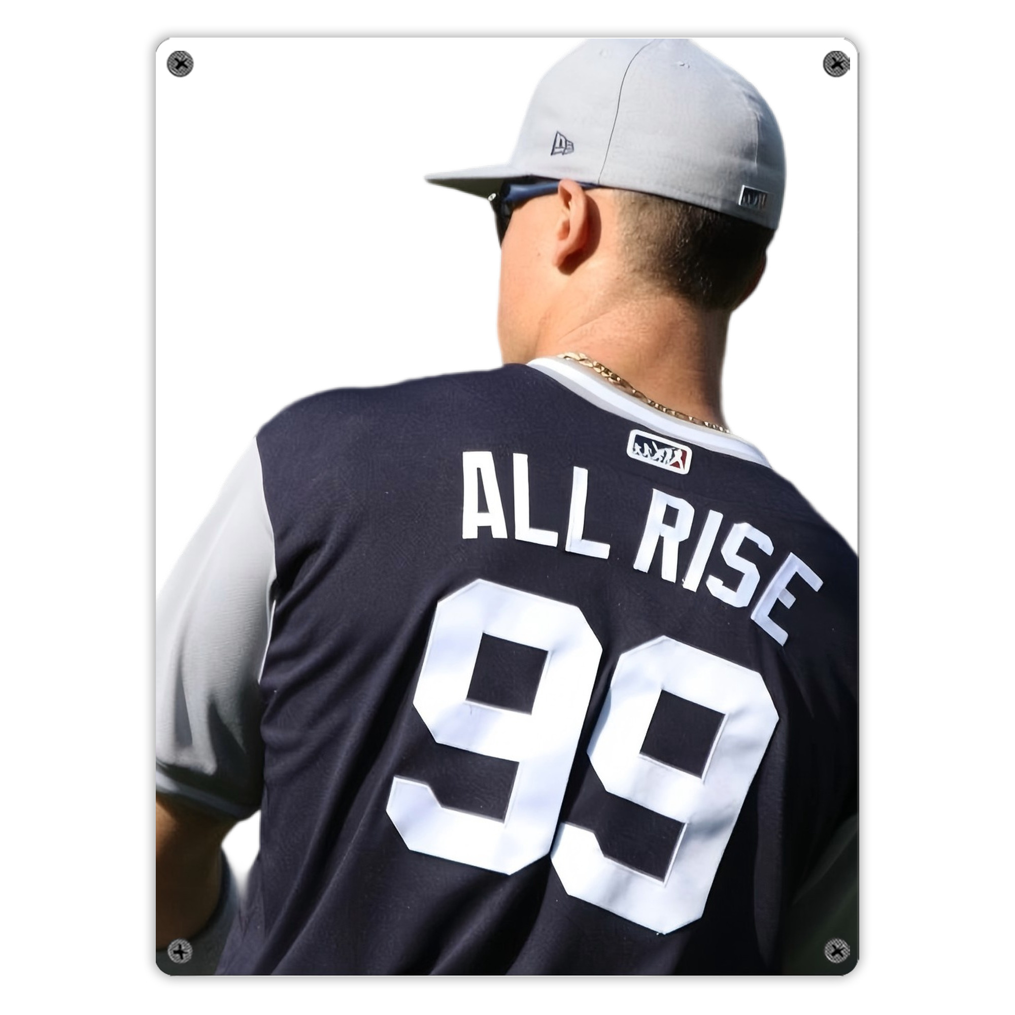 Aaron Judge 99 All Rise Vintage Metal Tin Sign 12x16inch – Retro Wall Art Decor For Home, Bar, Kitchen, Bedroom, Office – Durable Iron Sheet Poster, Easy To Hang, Full-Color Printing