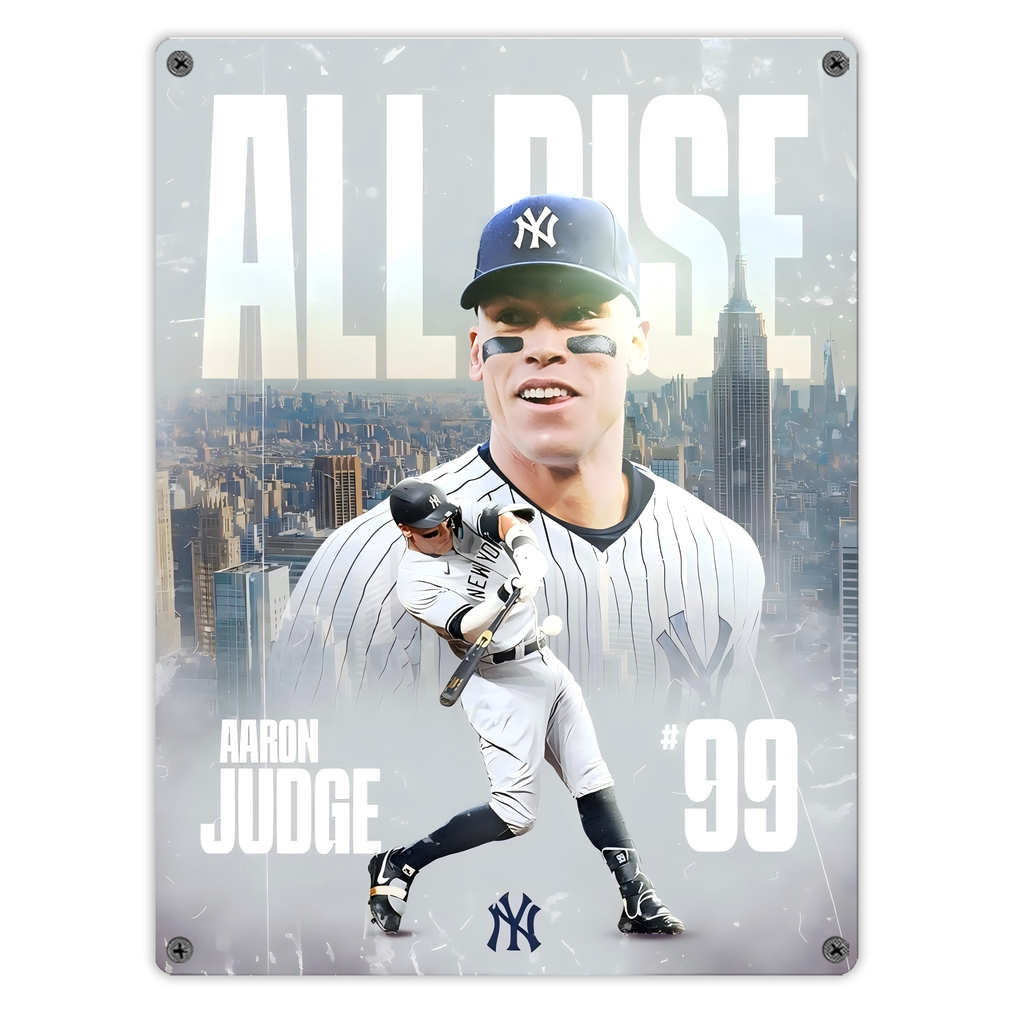 Aaron Judge 99 All Rise Vintage Metal Tin Sign 12x16inch – Retro Wall Art Decor For Home, Bar, Kitchen, Bedroom, Office – Durable Iron Sheet Poster, Easy To Hang, Full-Color Printing