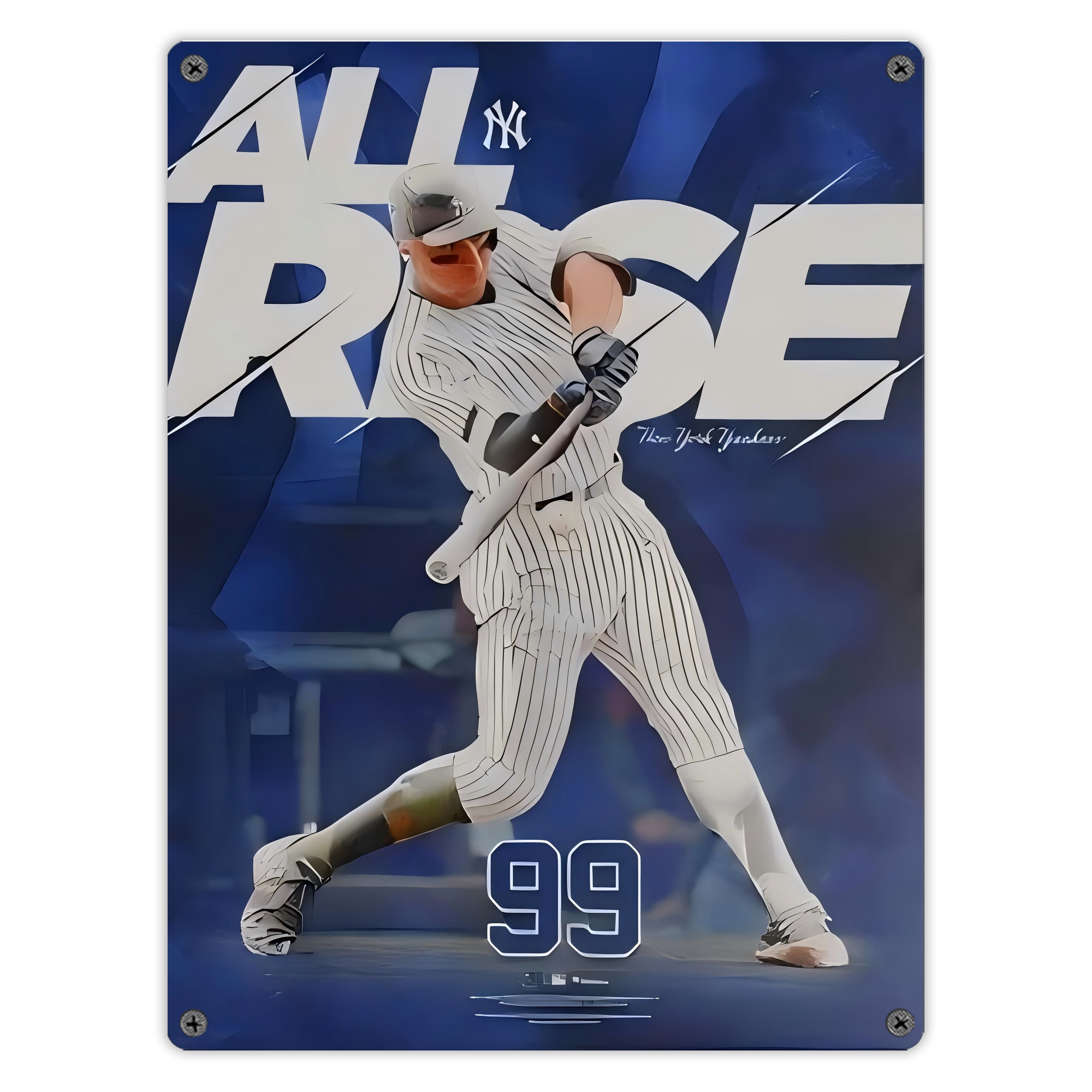 Aaron Judge 99 All Rise Vintage Metal Tin Sign 12x16inch – Retro Wall Art Decor For Home, Bar, Kitchen, Bedroom, Office – Durable Iron Sheet Poster, Easy To Hang, Full-Color Printing