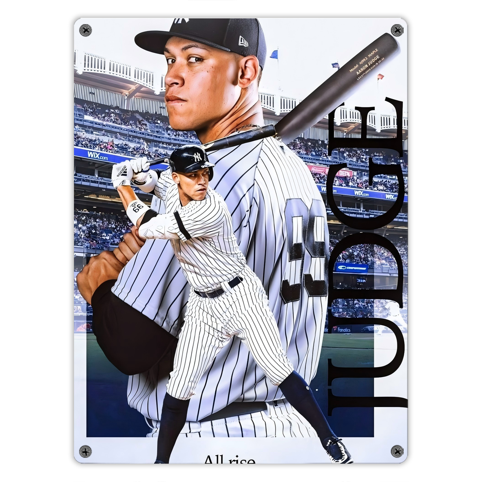 Aaron Judge 99 All Rise Vintage Metal Tin Sign 12x16inch – Retro Wall Art Decor For Home, Bar, Kitchen, Bedroom, Office – Durable Iron Sheet Poster, Easy To Hang, Full-Color Printing