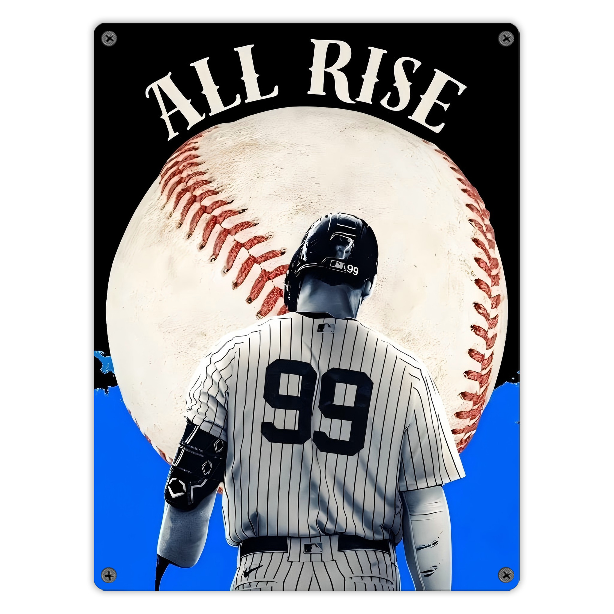 Aaron Judge 99 All Rise Vintage Metal Tin Sign 12x16inch – Retro Wall Art Decor For Home, Bar, Kitchen, Bedroom, Office – Durable Iron Sheet Poster, Easy To Hang, Full-Color Printing