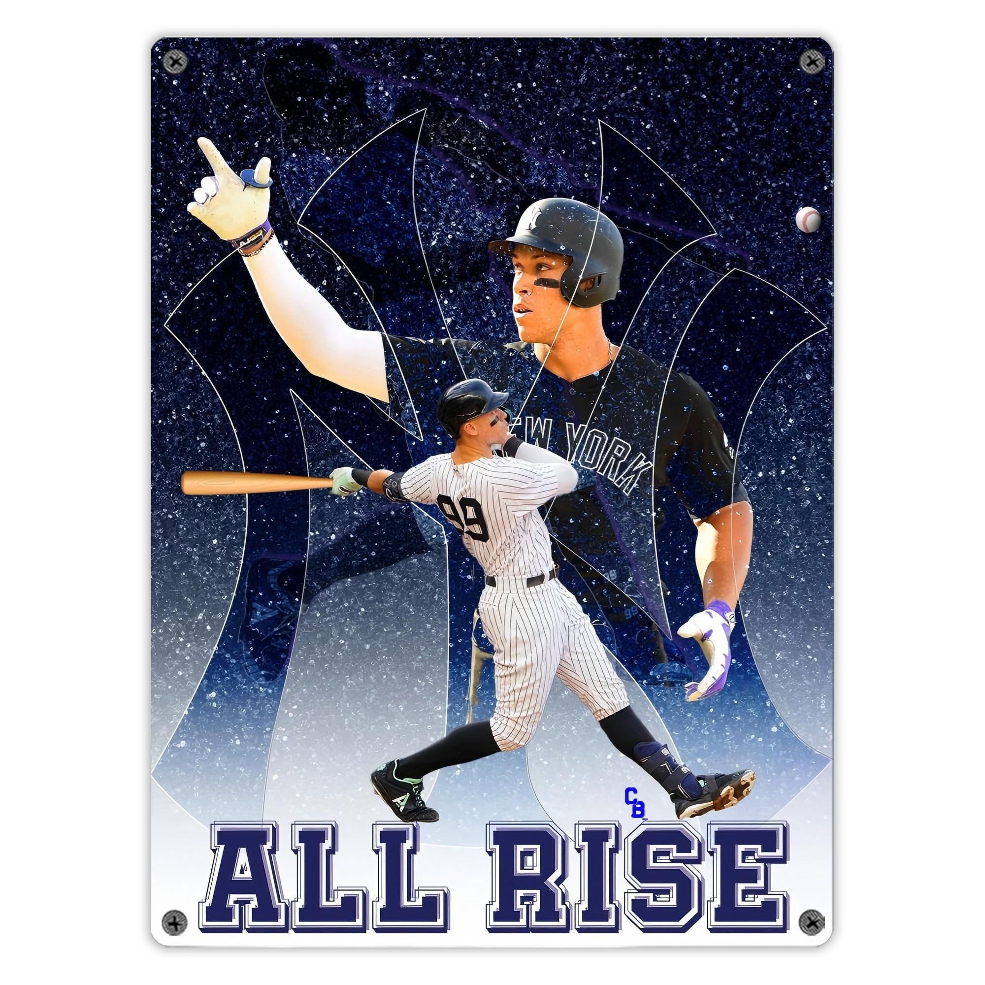 Aaron Judge 99 All Rise Vintage Metal Tin Sign 12x16inch – Retro Wall Art Decor For Home, Bar, Kitchen, Bedroom, Office – Durable Iron Sheet Poster, Easy To Hang, Full-Color Printing