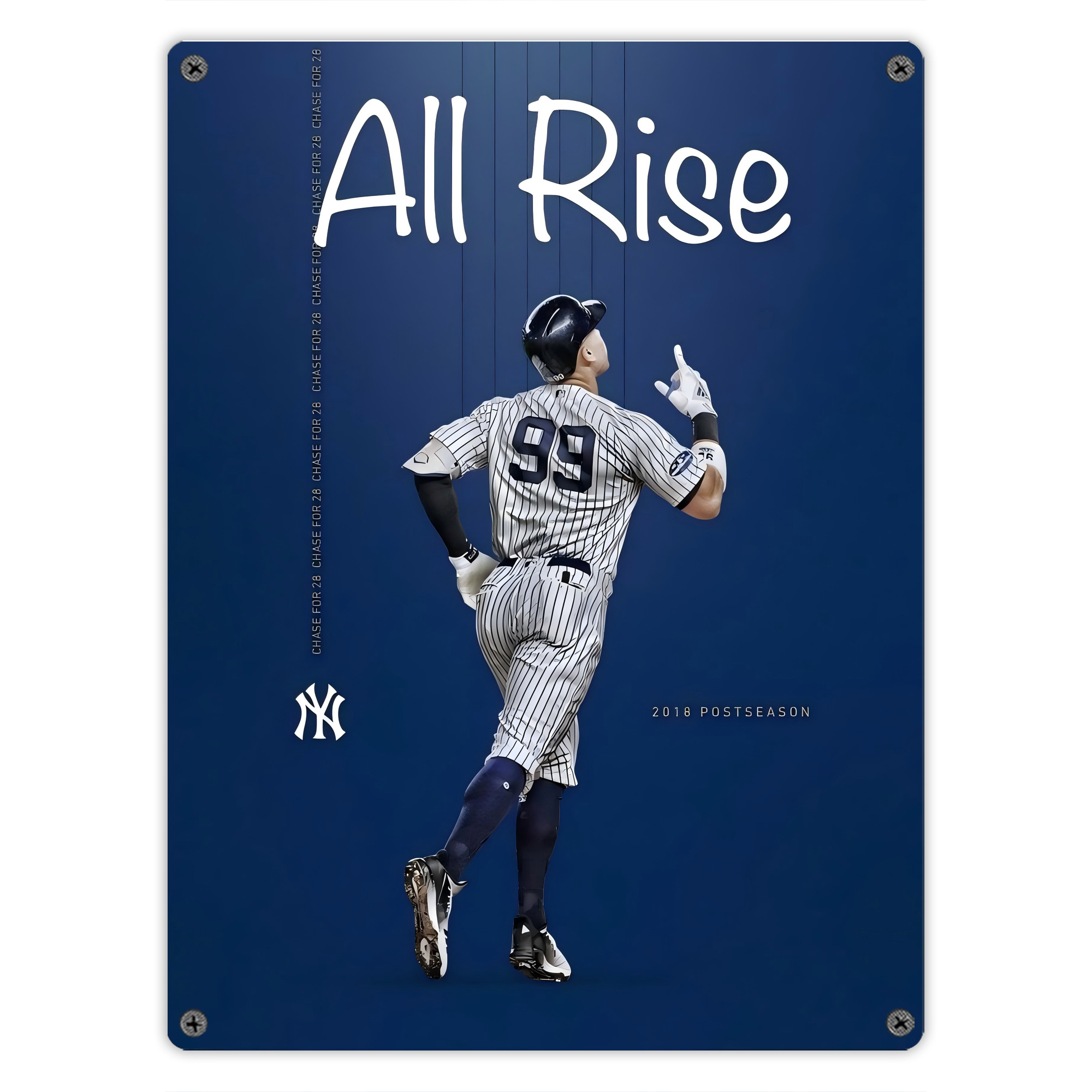 Aaron Judge 99 All Rise Vintage Metal Tin Sign 12x16inch – Retro Wall Art Decor For Home, Bar, Kitchen, Bedroom, Office – Durable Iron Sheet Poster, Easy To Hang, Full-Color Printing