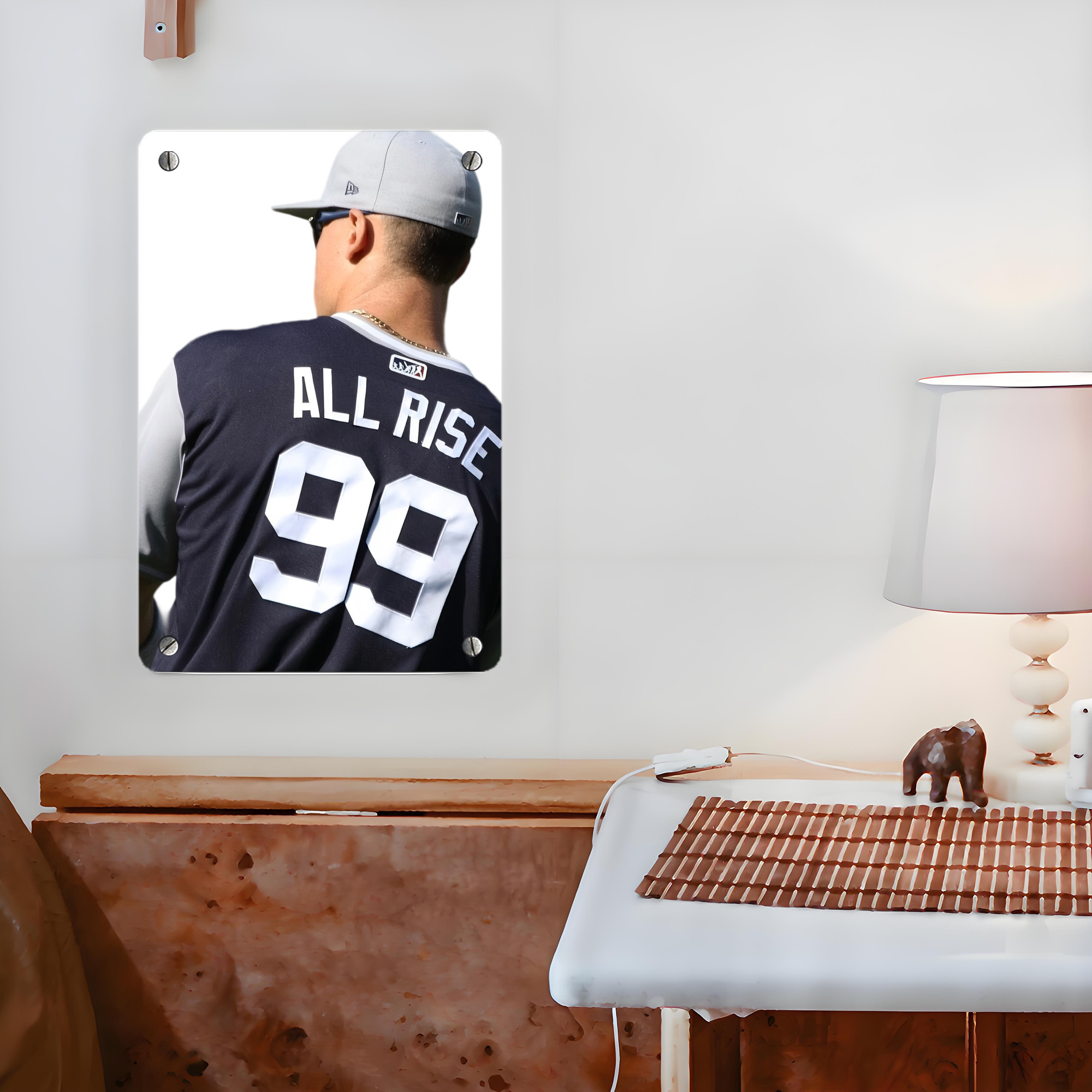 Aaron Judge 99 All Rise Metal Tin Sign 8x12inch - High-Quality Full-Print Decorative Wall Art, Durable Rust-Resistant Metal Plaque For Living Room, Bedroom, Kitchen, Office, Bar Décor