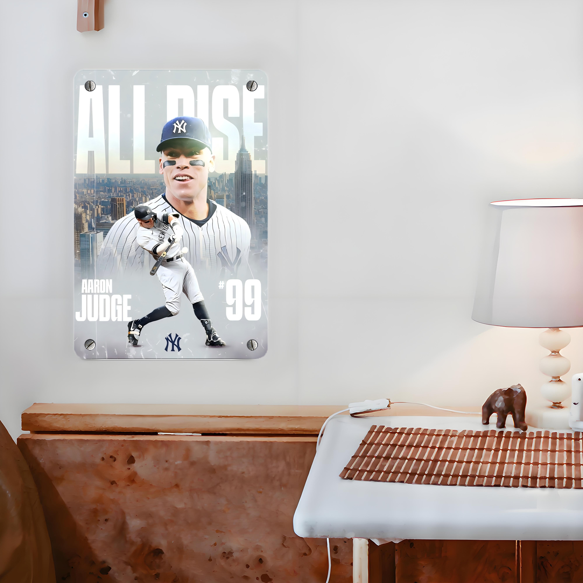 Aaron Judge 99 All Rise Metal Tin Sign 8x12inch - High-Quality Full-Print Decorative Wall Art, Durable Rust-Resistant Metal Plaque For Living Room, Bedroom, Kitchen, Office, Bar Décor