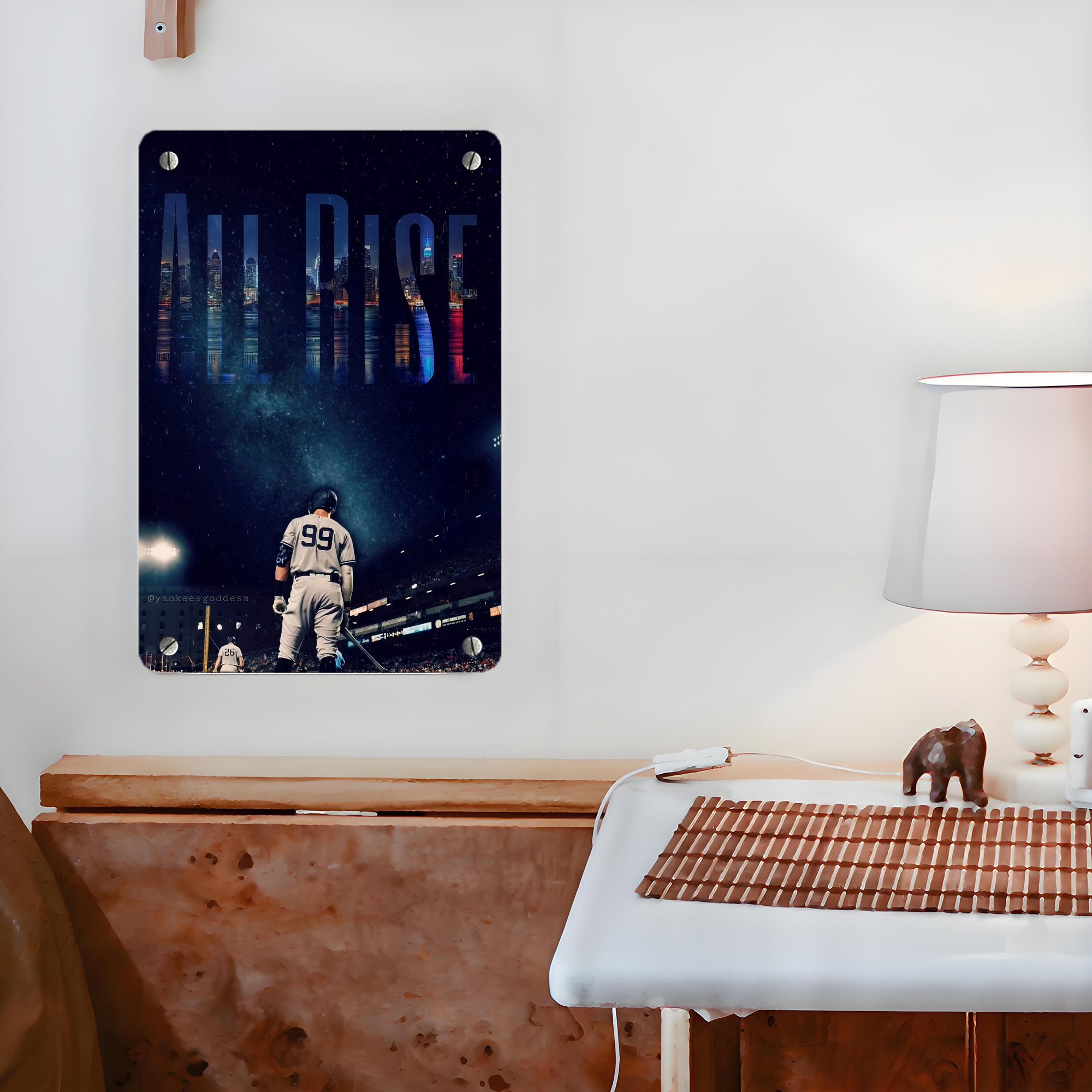 Aaron Judge 99 All Rise Metal Tin Sign 8x12inch - High-Quality Full-Print Decorative Wall Art, Durable Rust-Resistant Metal Plaque For Living Room, Bedroom, Kitchen, Office, Bar Décor