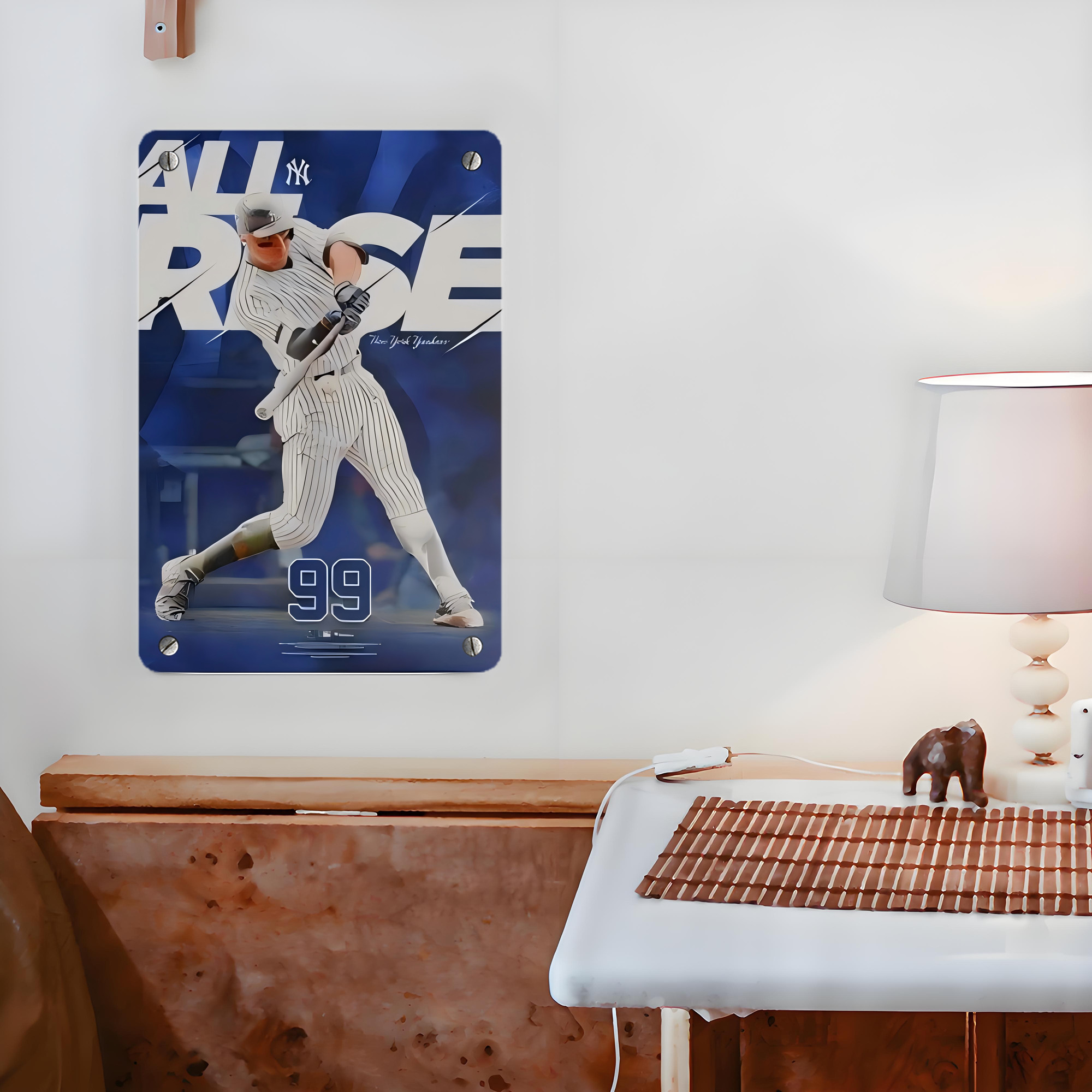 Aaron Judge 99 All Rise Metal Tin Sign 8x12inch - High-Quality Full-Print Decorative Wall Art, Durable Rust-Resistant Metal Plaque For Living Room, Bedroom, Kitchen, Office, Bar Décor