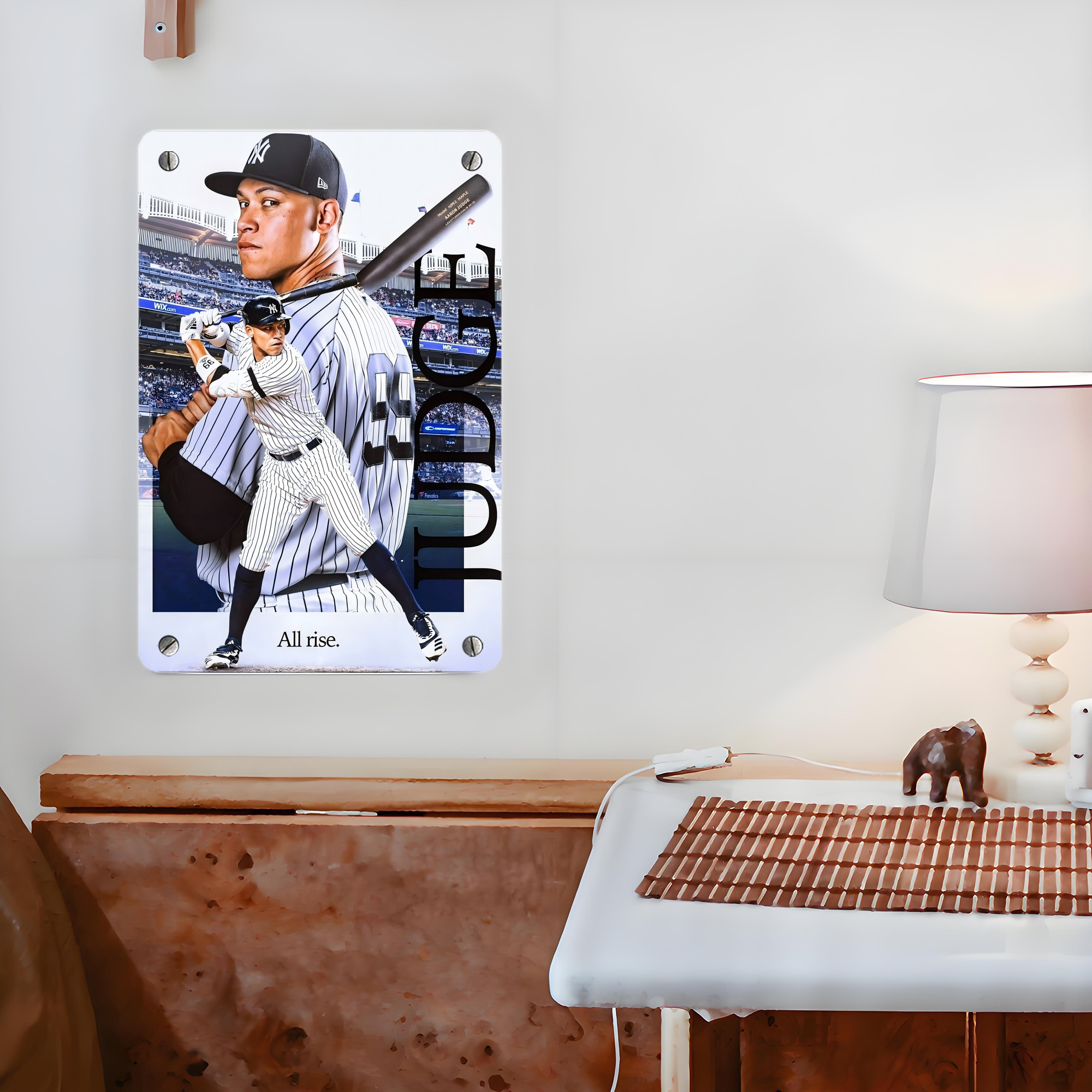 Aaron Judge 99 All Rise Metal Tin Sign 8x12inch - High-Quality Full-Print Decorative Wall Art, Durable Rust-Resistant Metal Plaque For Living Room, Bedroom, Kitchen, Office, Bar Décor