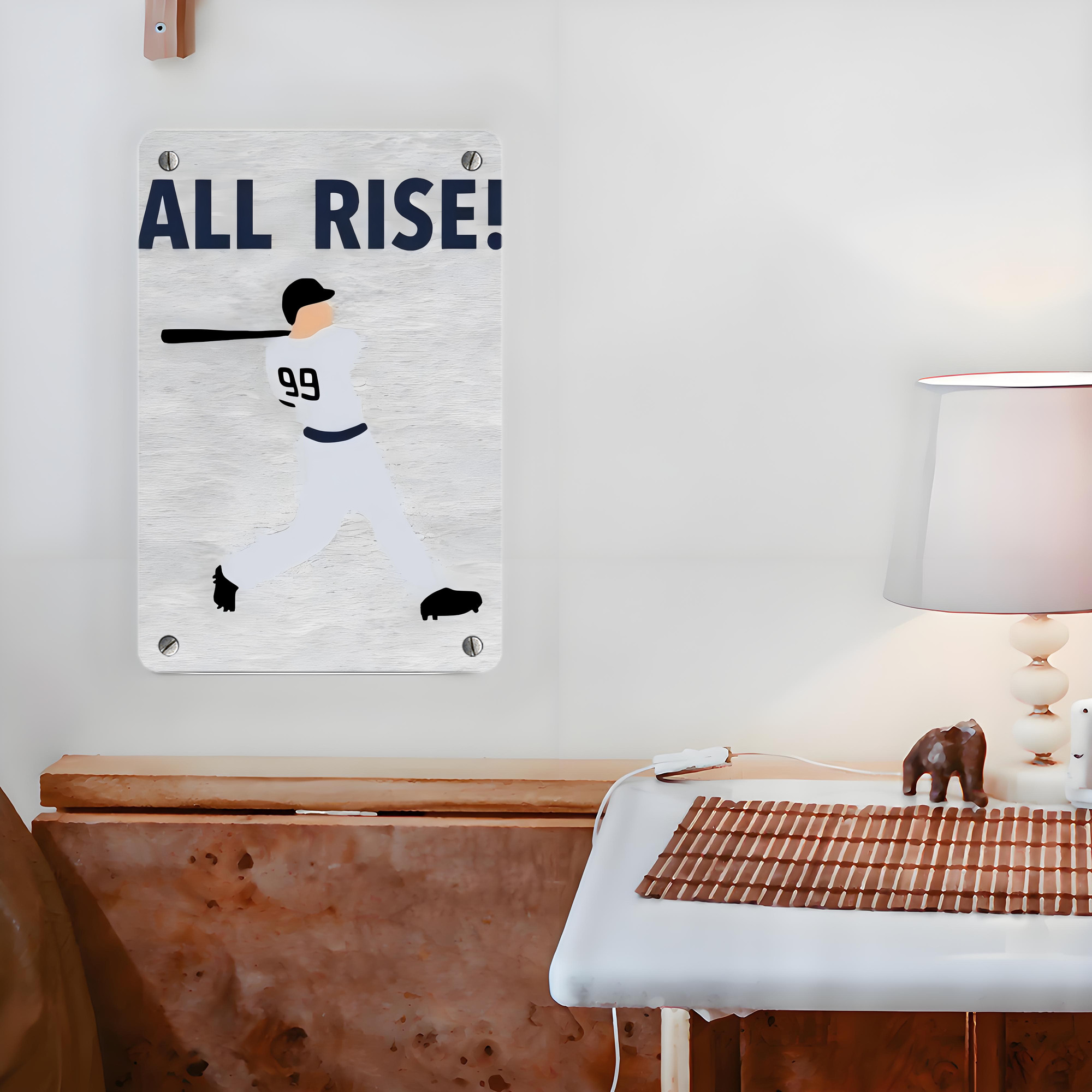 Aaron Judge 99 All Rise Metal Tin Sign 8x12inch - High-Quality Full-Print Decorative Wall Art, Durable Rust-Resistant Metal Plaque For Living Room, Bedroom, Kitchen, Office, Bar Décor