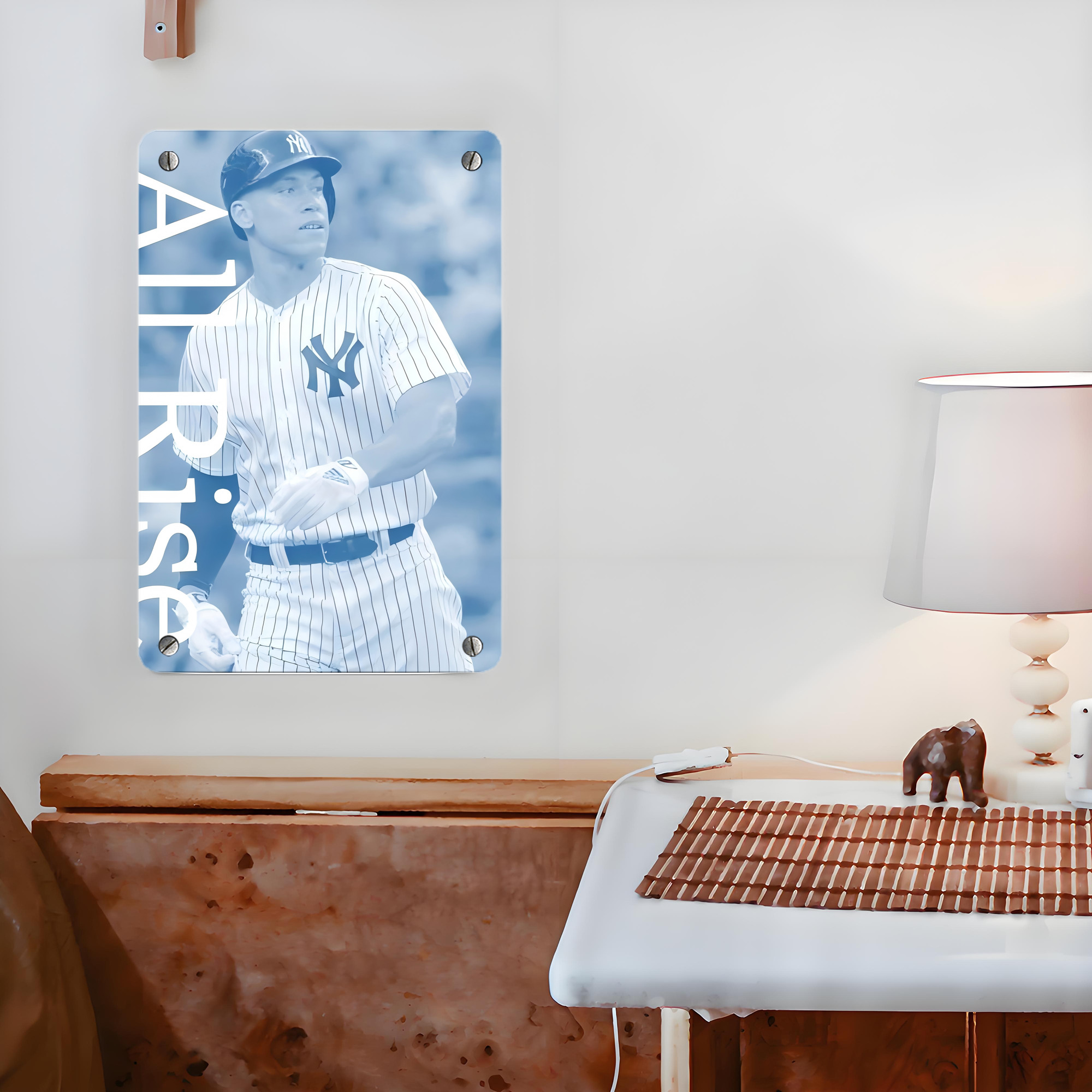 Aaron Judge 99 All Rise Metal Tin Sign 8x12inch - High-Quality Full-Print Decorative Wall Art, Durable Rust-Resistant Metal Plaque For Living Room, Bedroom, Kitchen, Office, Bar Décor