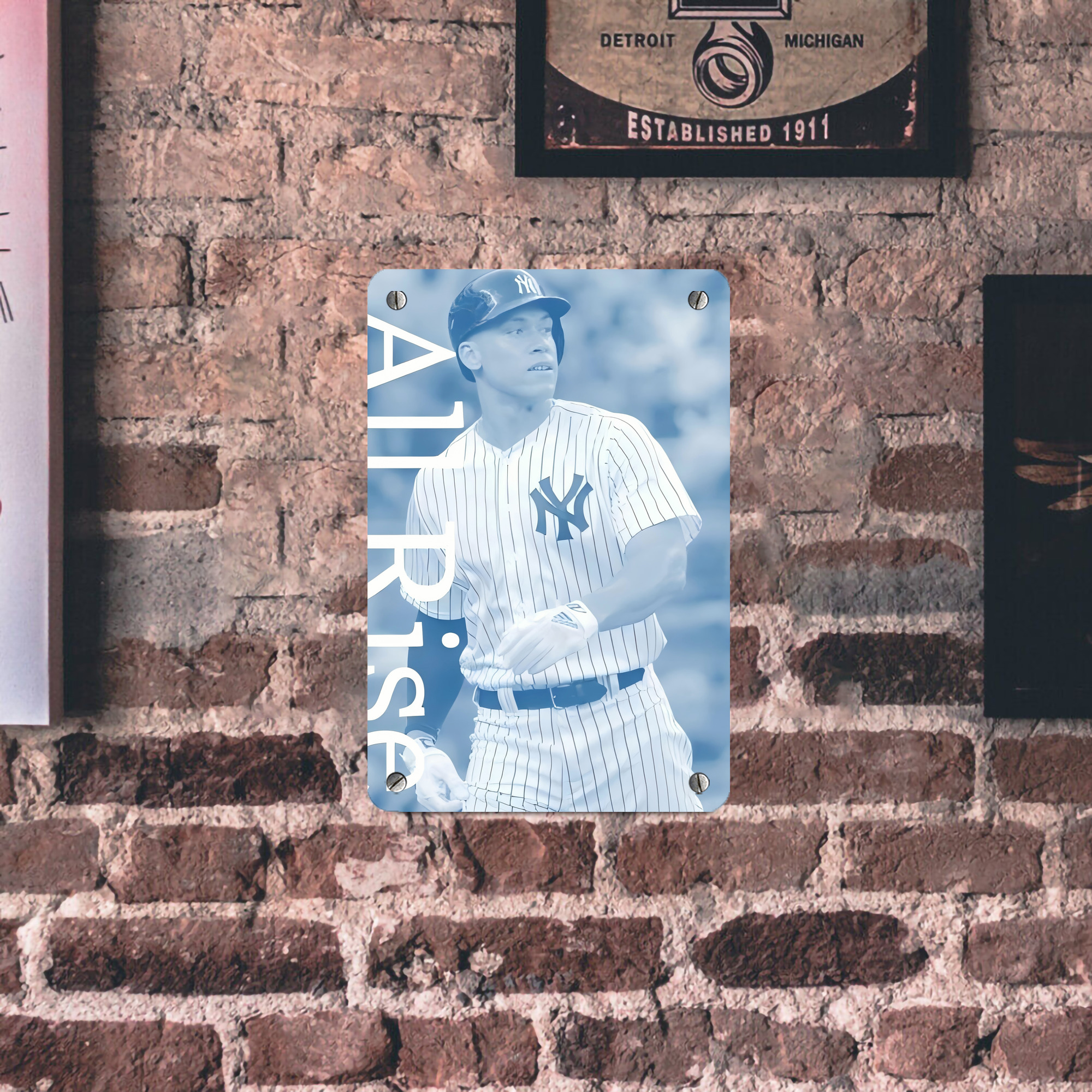 Aaron Judge 99 All Rise Metal Tin Sign 8x12inch - High-Quality Full-Print Decorative Wall Art, Durable Rust-Resistant Metal Plaque For Living Room, Bedroom, Kitchen, Office, Bar Décor