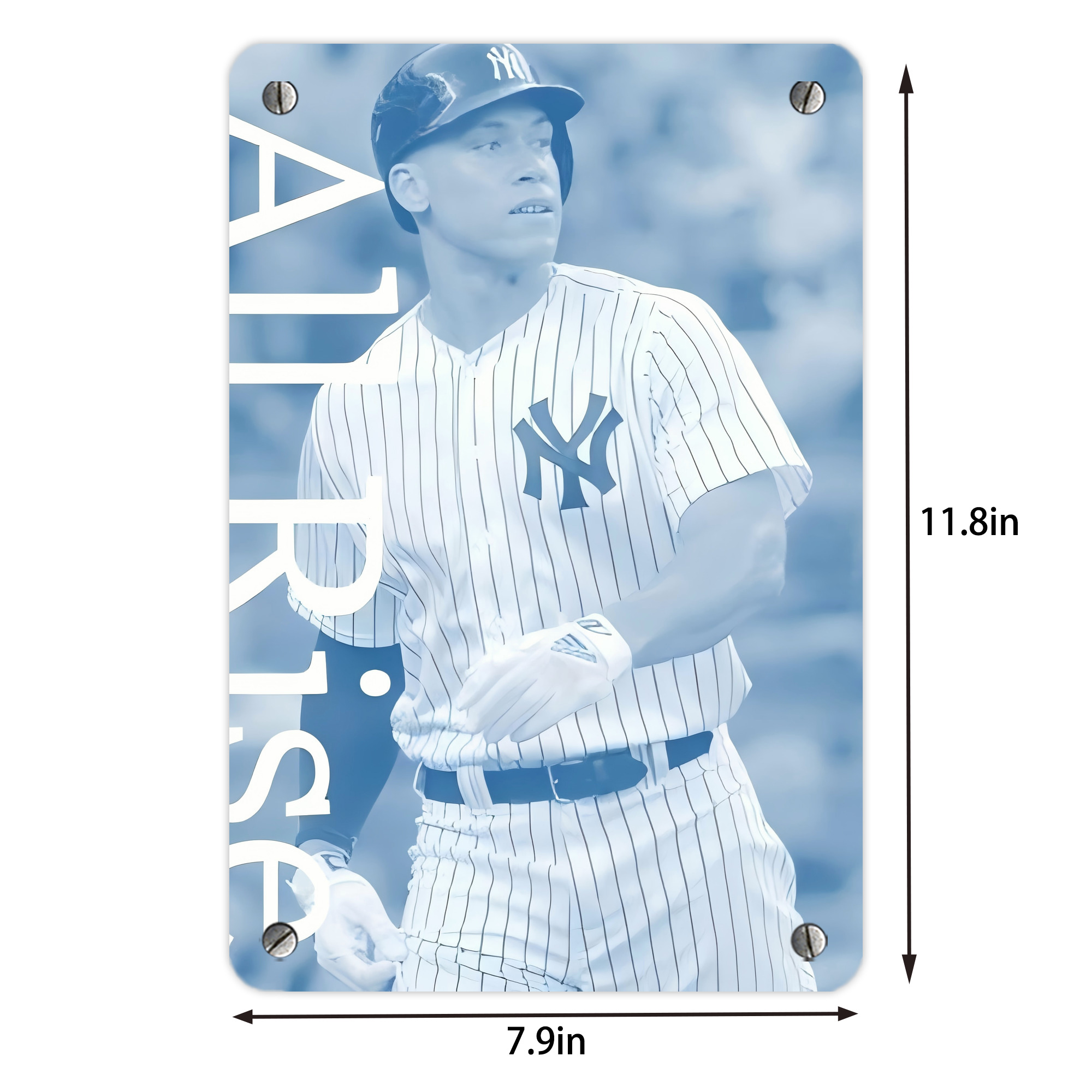 Aaron Judge 99 All Rise Metal Tin Sign 8x12inch - High-Quality Full-Print Decorative Wall Art, Durable Rust-Resistant Metal Plaque For Living Room, Bedroom, Kitchen, Office, Bar Décor