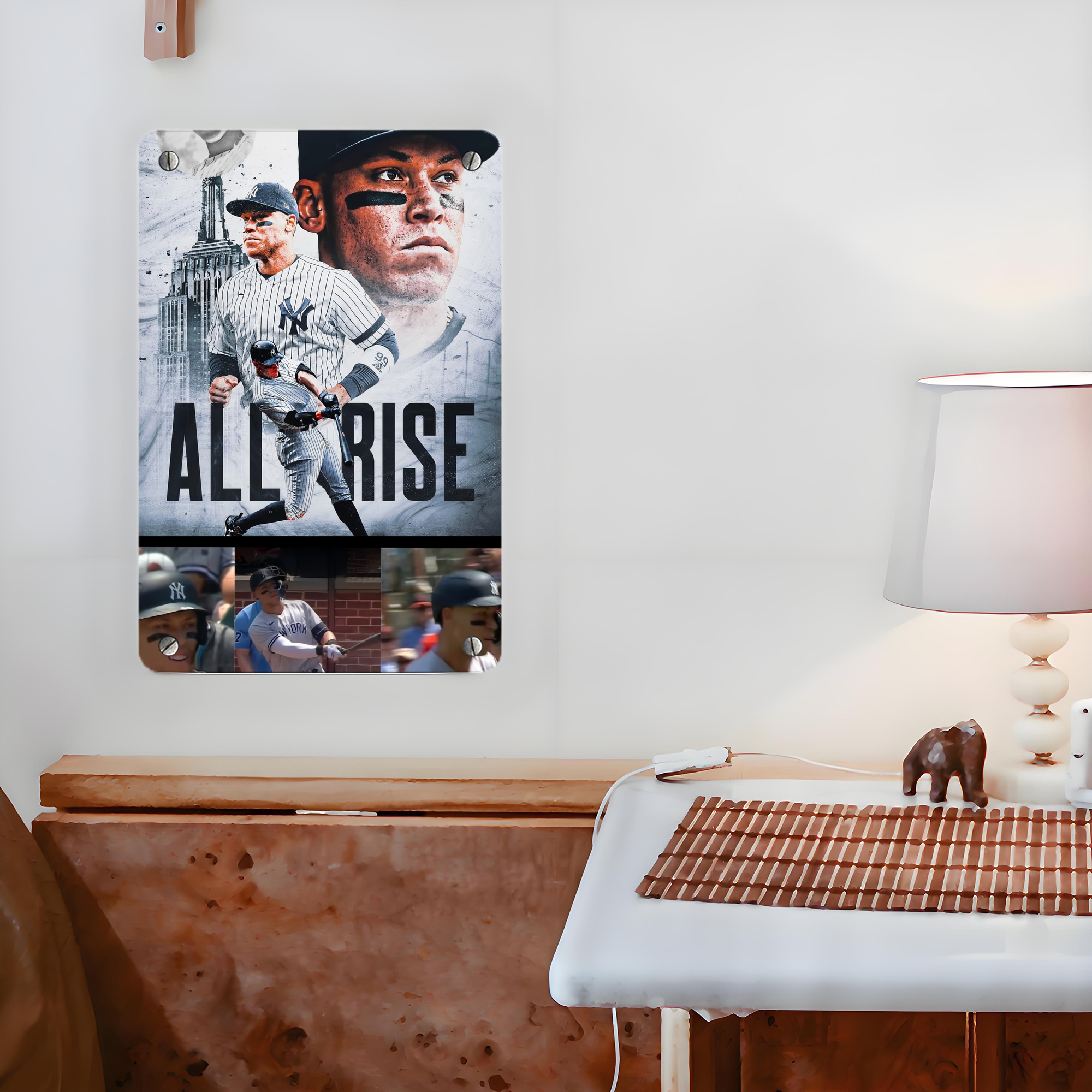 Aaron Judge 99 All Rise Metal Tin Sign 8x12inch - High-Quality Full-Print Decorative Wall Art, Durable Rust-Resistant Metal Plaque For Living Room, Bedroom, Kitchen, Office, Bar Décor