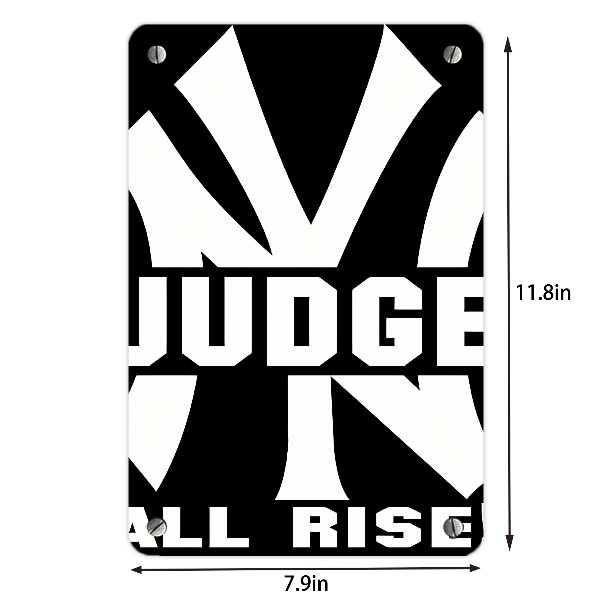 Aaron Judge 99 All Rise Metal Tin Sign 8x12inch - High-Quality Full-Print Decorative Wall Art, Durable Rust-Resistant Metal Plaque For Living Room, Bedroom, Kitchen, Office, Bar Décor